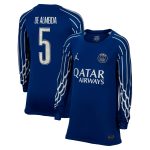 psg jordan fourth stadium shirt 2024-25 – long sleeve – kids with de almeida 5 printing Kits Collection | Shop PSG Gear