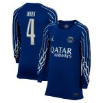 psg jordan fourth stadium shirt 2024-25 – long sleeve – kids with dudek 4 printing Kits Collection | Shop PSG Gear