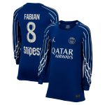 psg jordan fourth stadium shirt 2024-25 – long sleeve – kids with fabian 8 printing Kits Collection | Shop PSG Gear