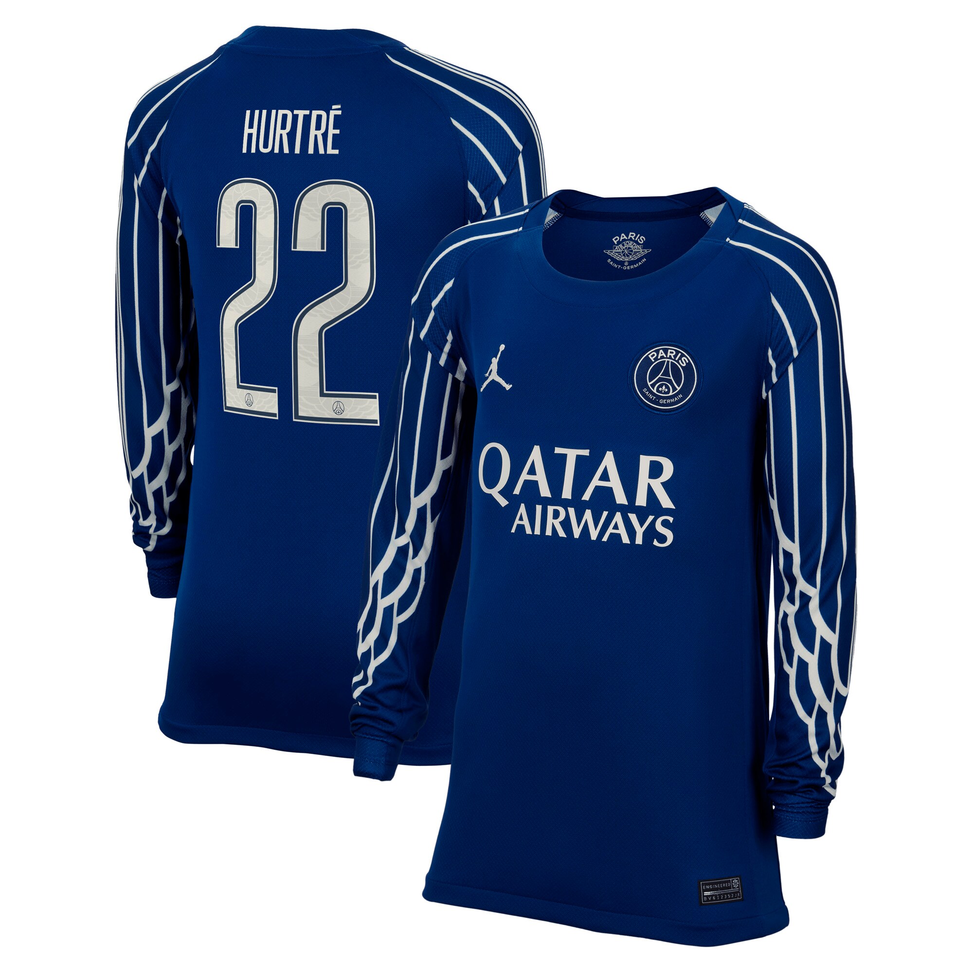 psg jordan fourth stadium shirt 2024-25 – long sleeve – kids with hurtre 22 printing Kits Collection | Shop PSG Gear