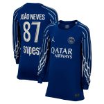 psg jordan fourth stadium shirt 2024-25 – long sleeve – kids with joao neves 87 printing Kits Collection | Shop PSG Gear