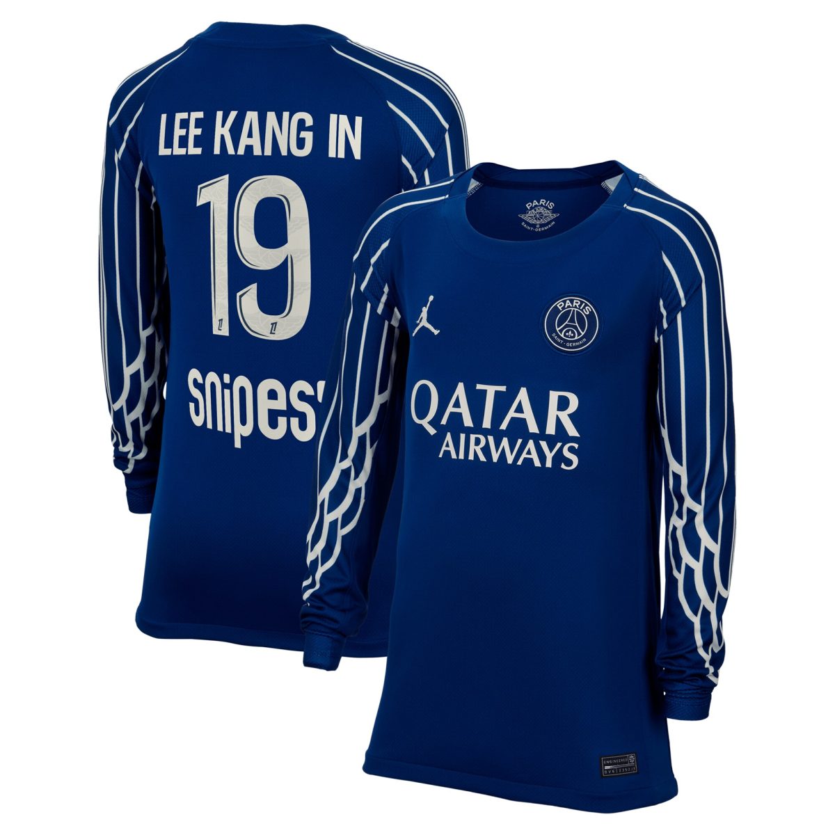 psg jordan fourth stadium shirt 2024-25 – long sleeve – kids with lee kang in 19 printing Kits Collection | Shop PSG Gear
