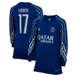 psg jordan fourth stadium shirt 2024-25 – long sleeve – kids with leuchter 17 printing Kits Collection | Shop PSG Gear