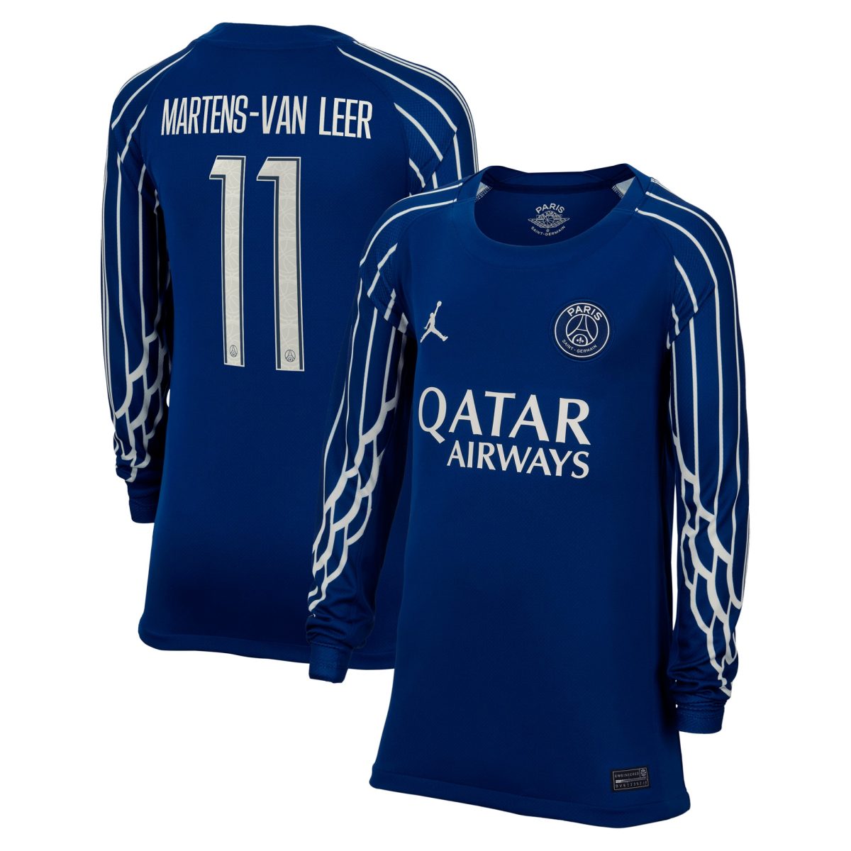 psg jordan fourth stadium shirt 2024-25 – long sleeve – kids with martens-van leer 11 printing Kits Collection | Shop PSG Gear