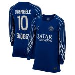 psg jordan fourth stadium shirt 2024-25 – long sleeve – kids with o.dembele 10 printing Kits Collection | Shop PSG Gear