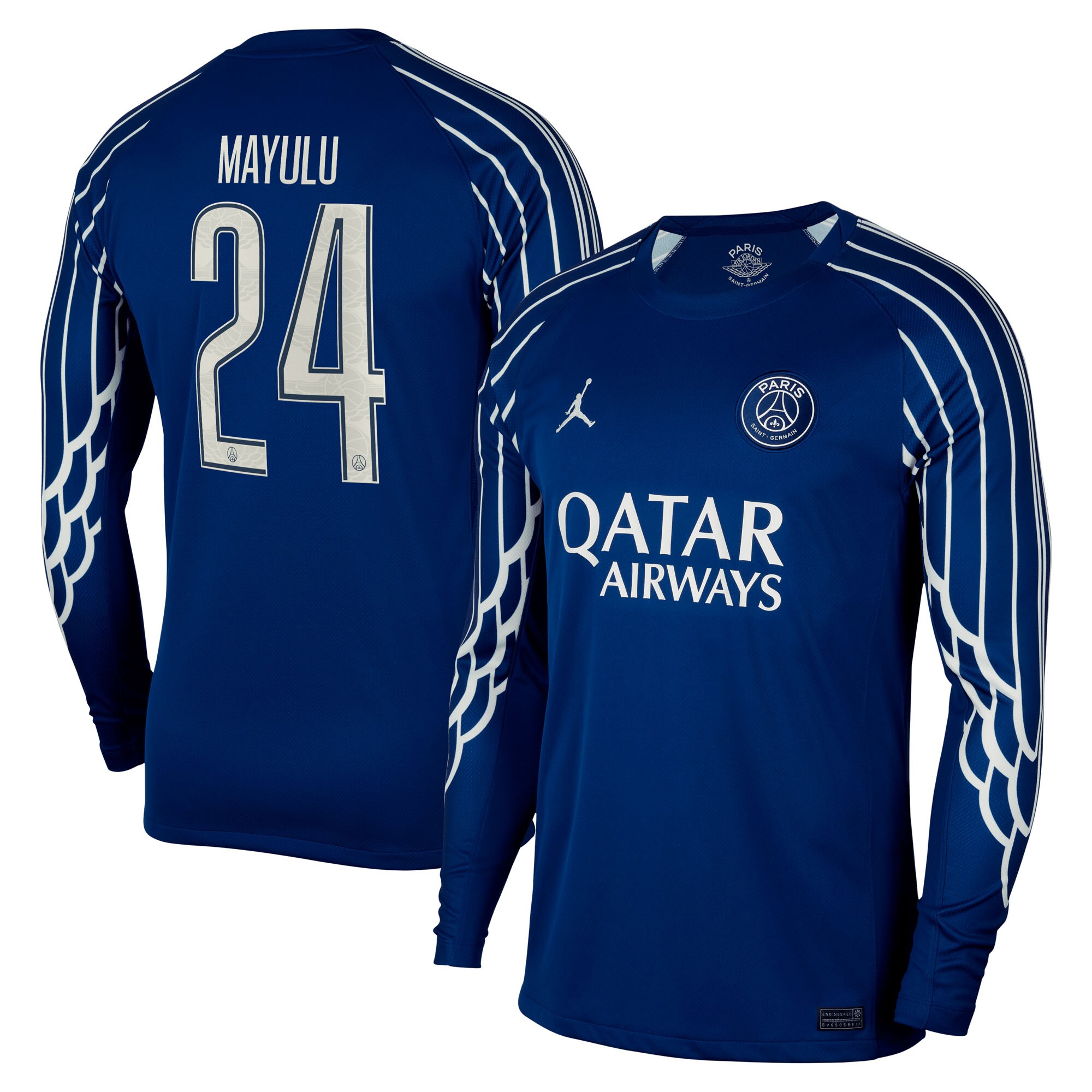 psg jordan fourth stadium shirt 2024-25 – long sleeve with cup printing mayulu 24 Kits Collection | Shop PSG Gear