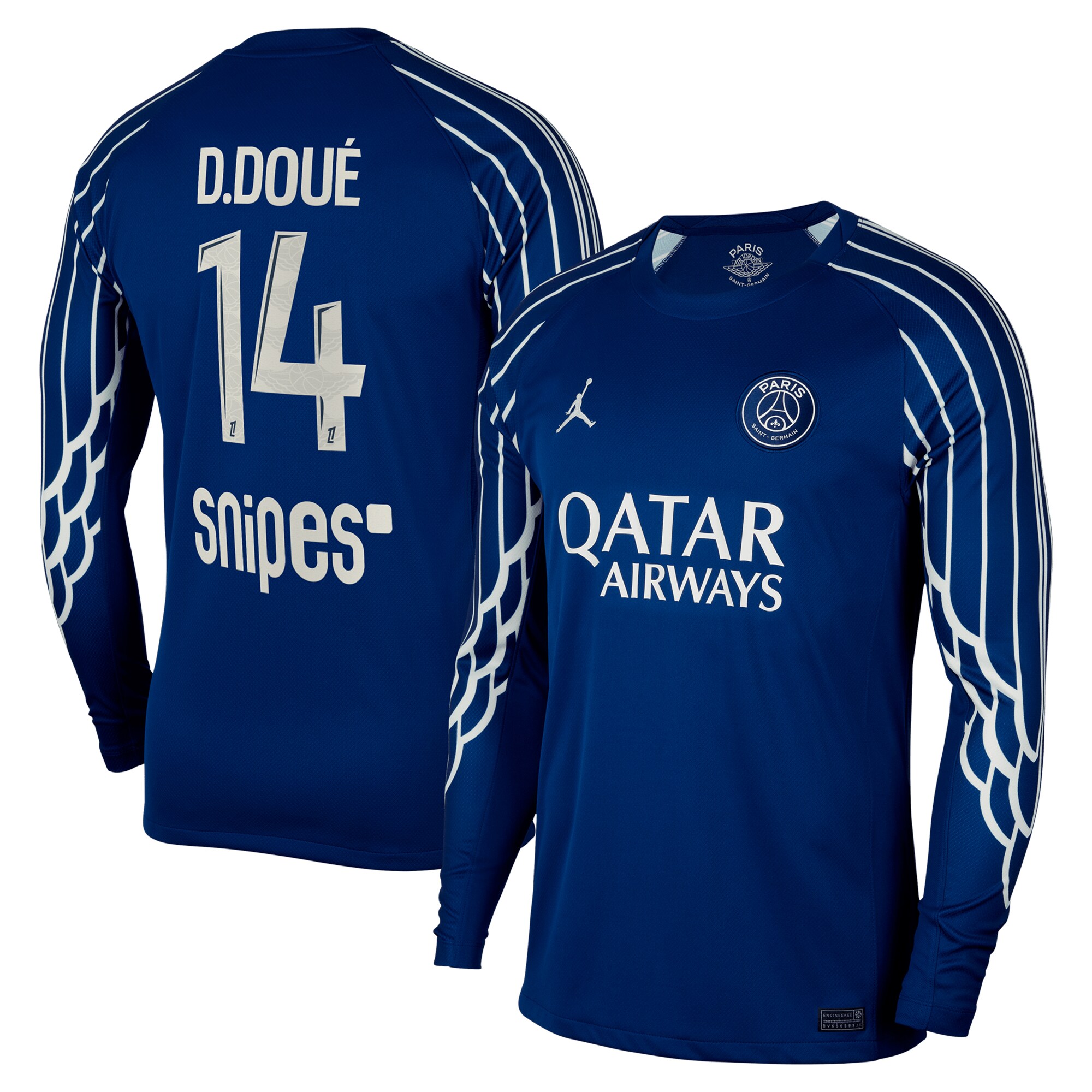 psg jordan fourth stadium shirt 2024-25 – long sleeve with d.doue 14 printing Kits Collection | Shop PSG Gear