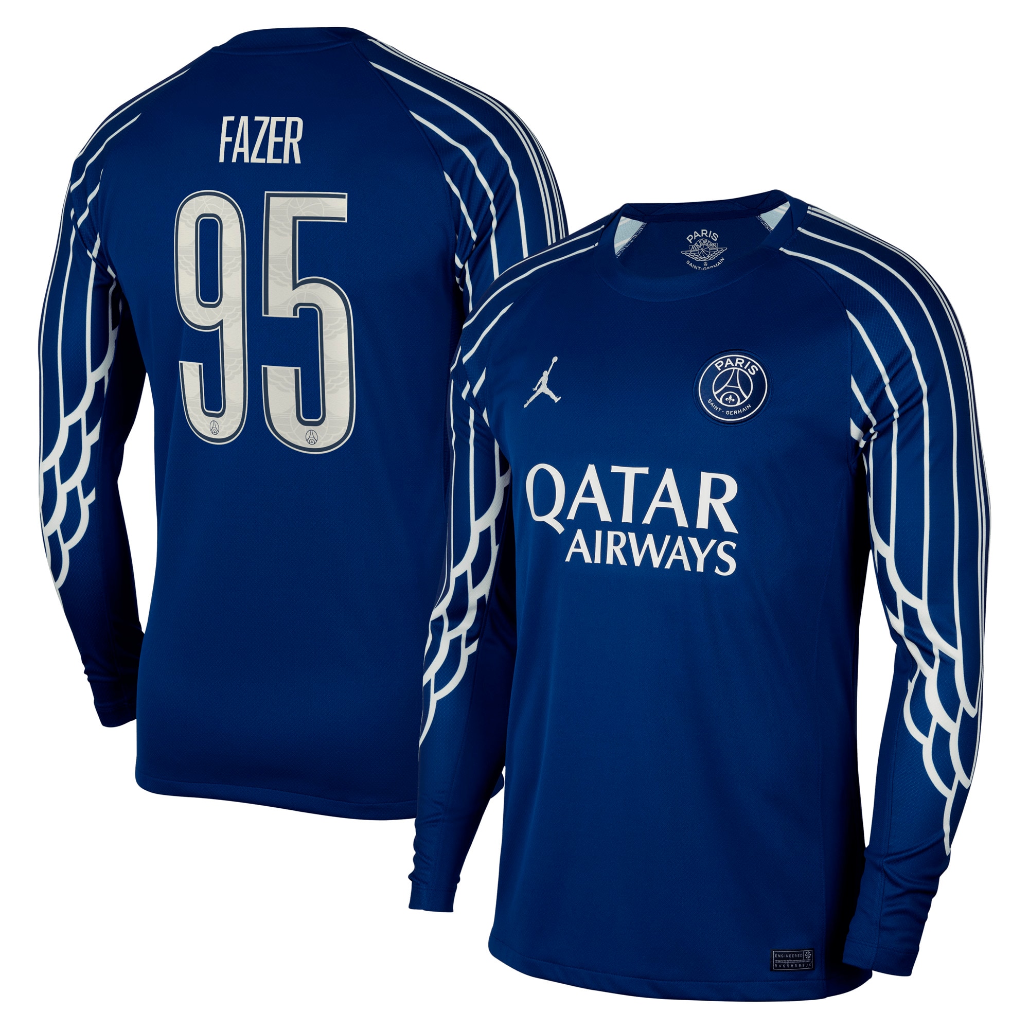 psg jordan fourth stadium shirt 2024-25 – long sleeve with fazer 95 printing Kits Collection | Shop PSG Gear