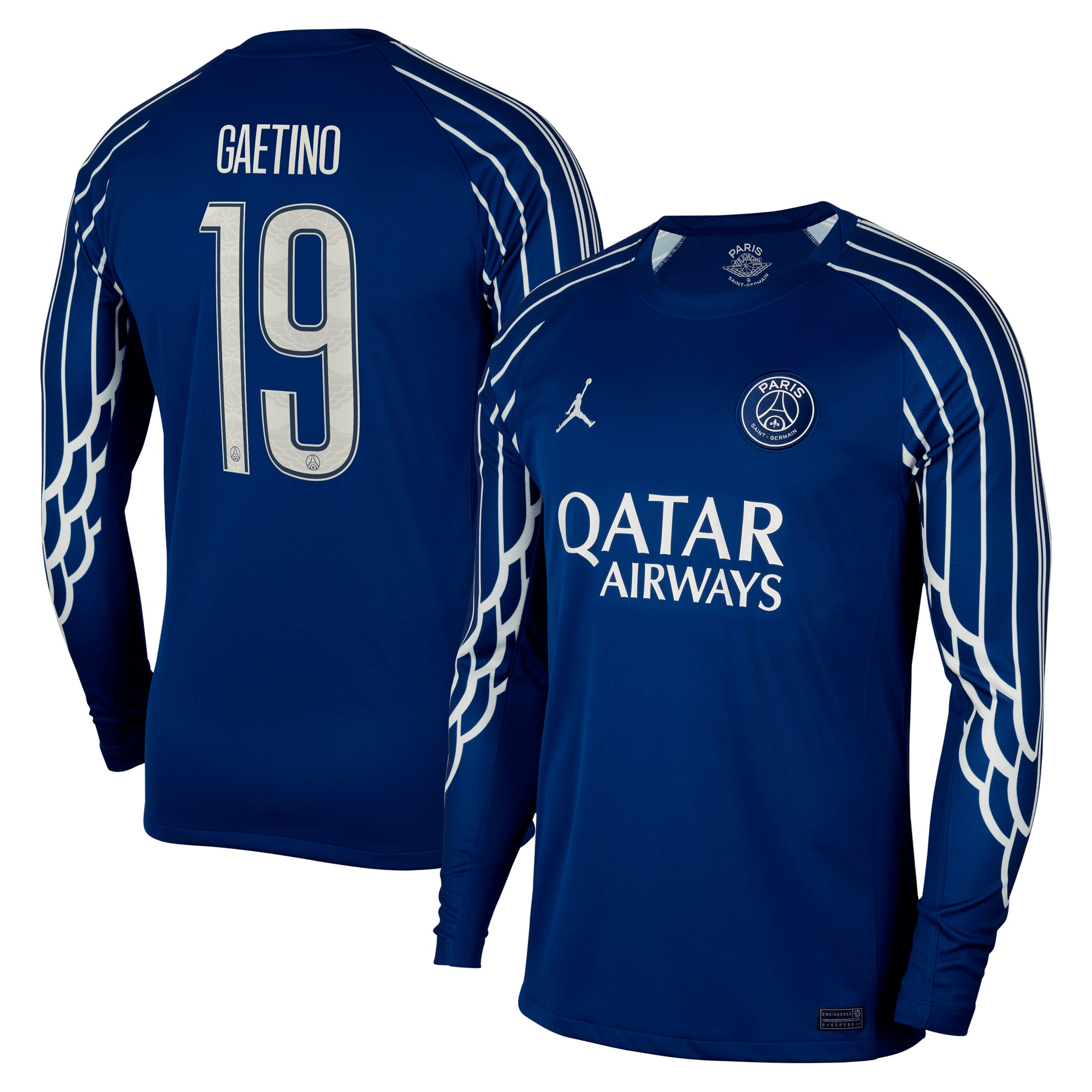 psg jordan fourth stadium shirt 2024-25 – long sleeve with gaetino 19 printing Kits Collection | Shop PSG Gear