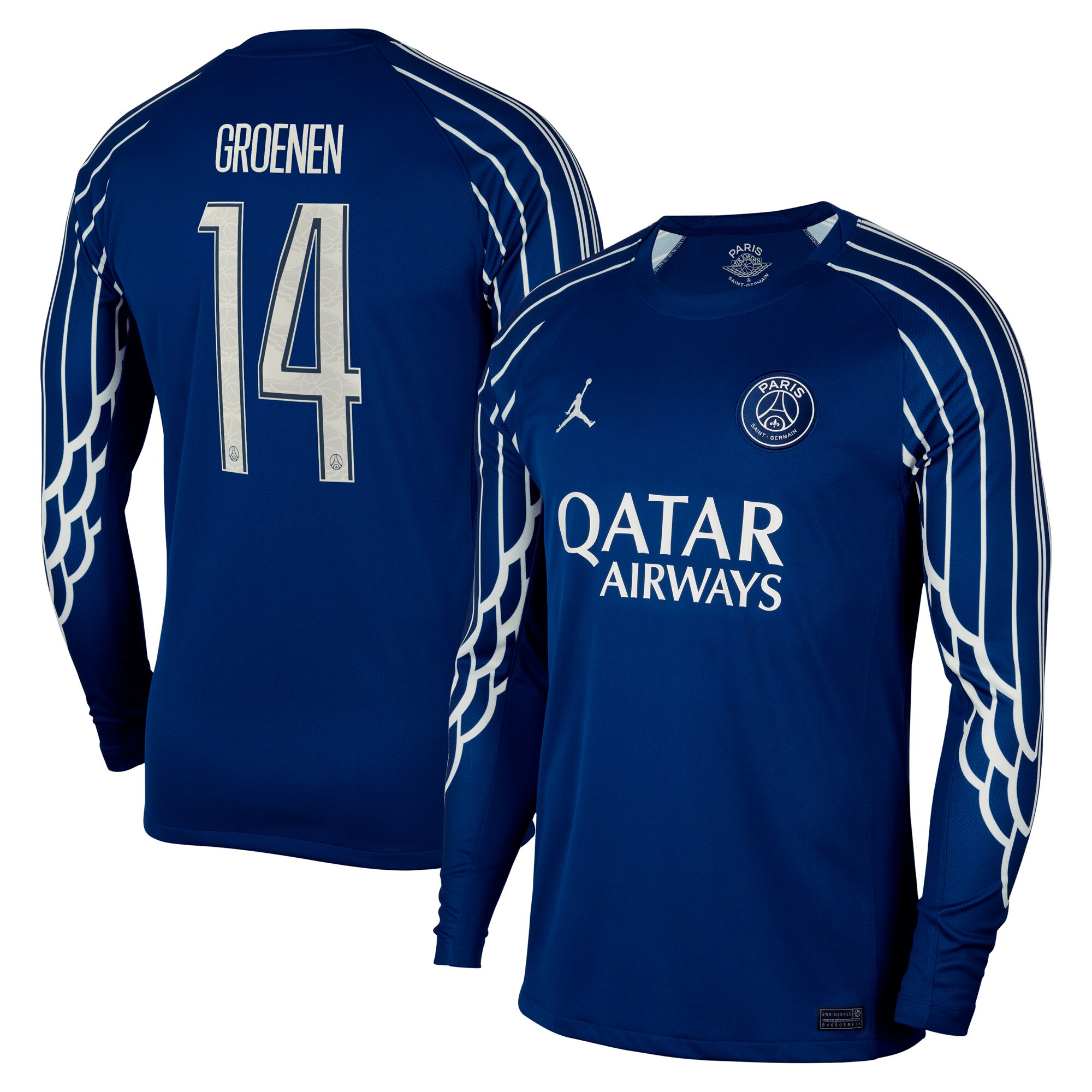 psg jordan fourth stadium shirt 2024-25 – long sleeve with groenen 14 printing Kits Collection | Shop PSG Gear