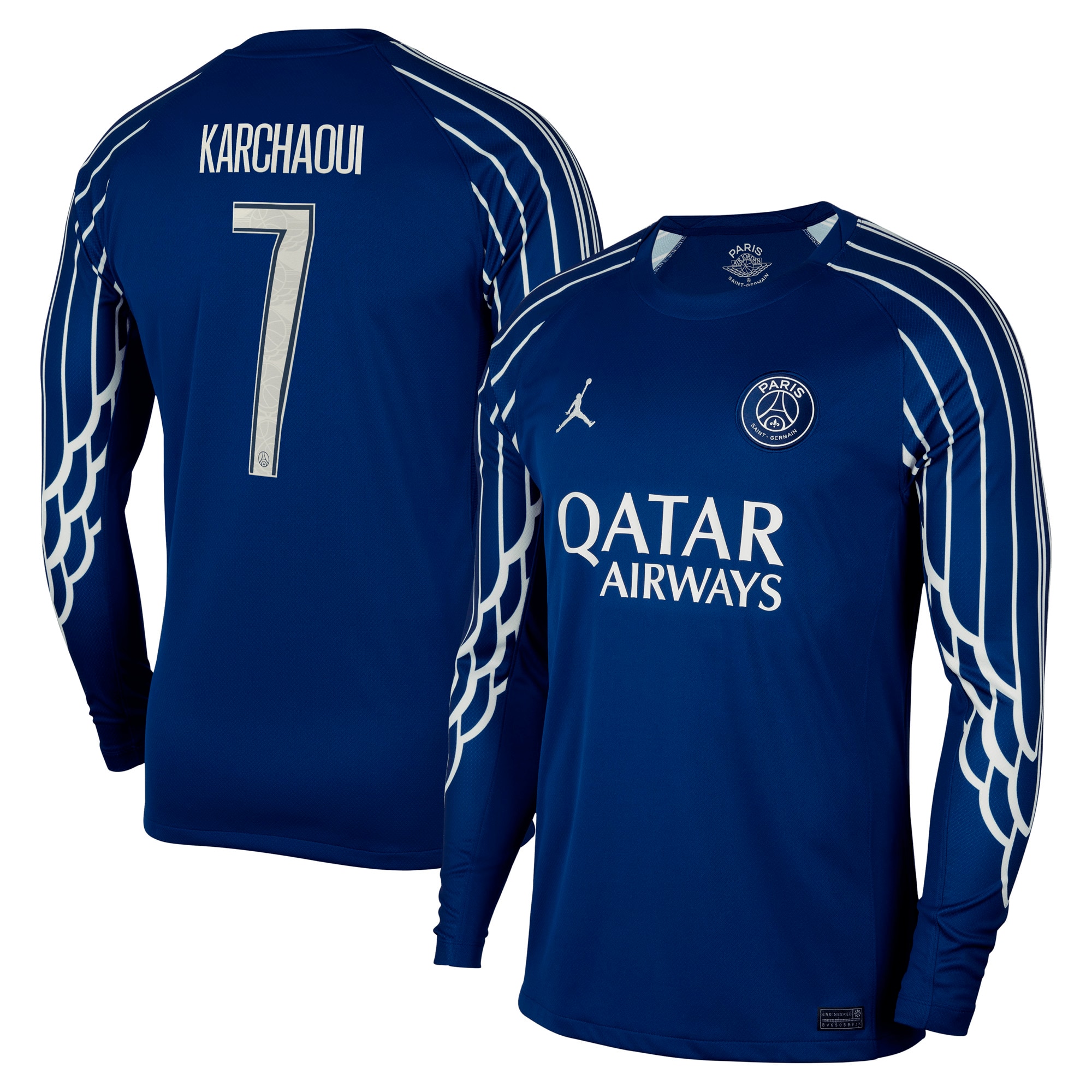 psg jordan fourth stadium shirt 2024-25 – long sleeve with karchaoui 7 printing Kits Collection | Shop PSG Gear