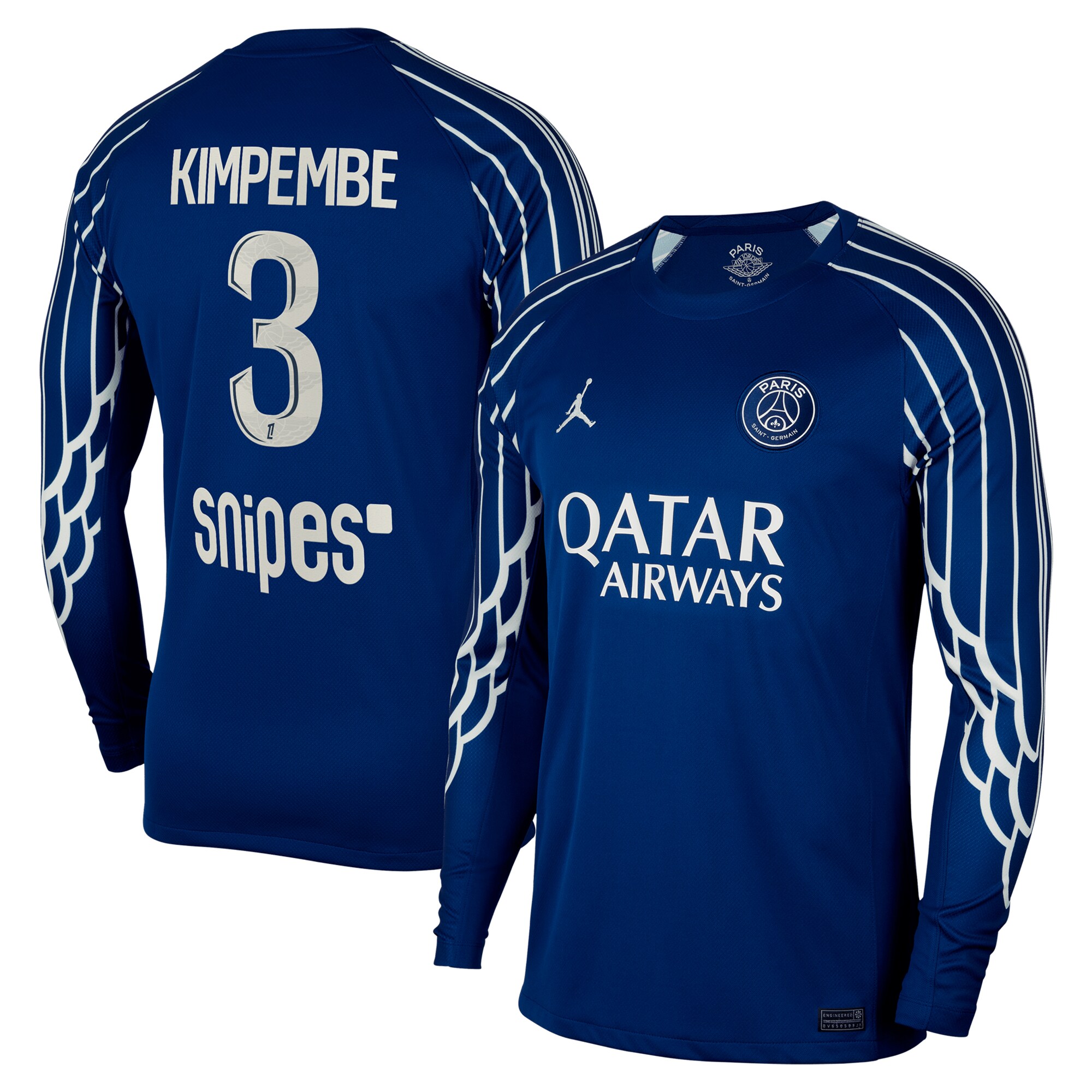 psg jordan fourth stadium shirt 2024-25 – long sleeve with kimpembe 3 printing Kits Collection | Shop PSG Gear