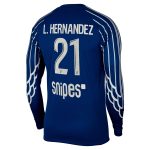psg jordan fourth stadium shirt 2024-25 – long sleeve with l.hernandez 21 printing Kits Collection | Shop PSG Gear
