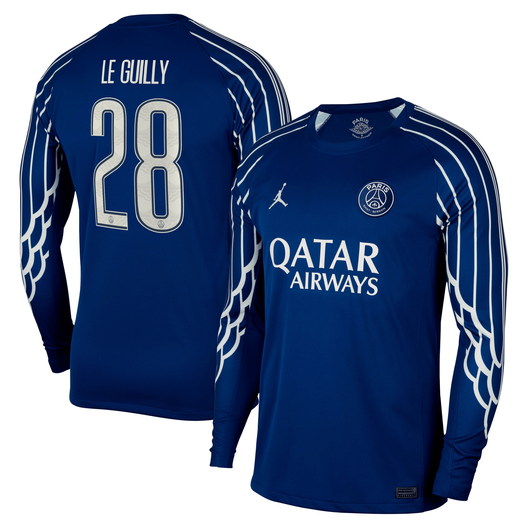 psg jordan fourth stadium shirt 2024-25 – long sleeve with le guilly 28 printing Kits Collection | Shop PSG Gear