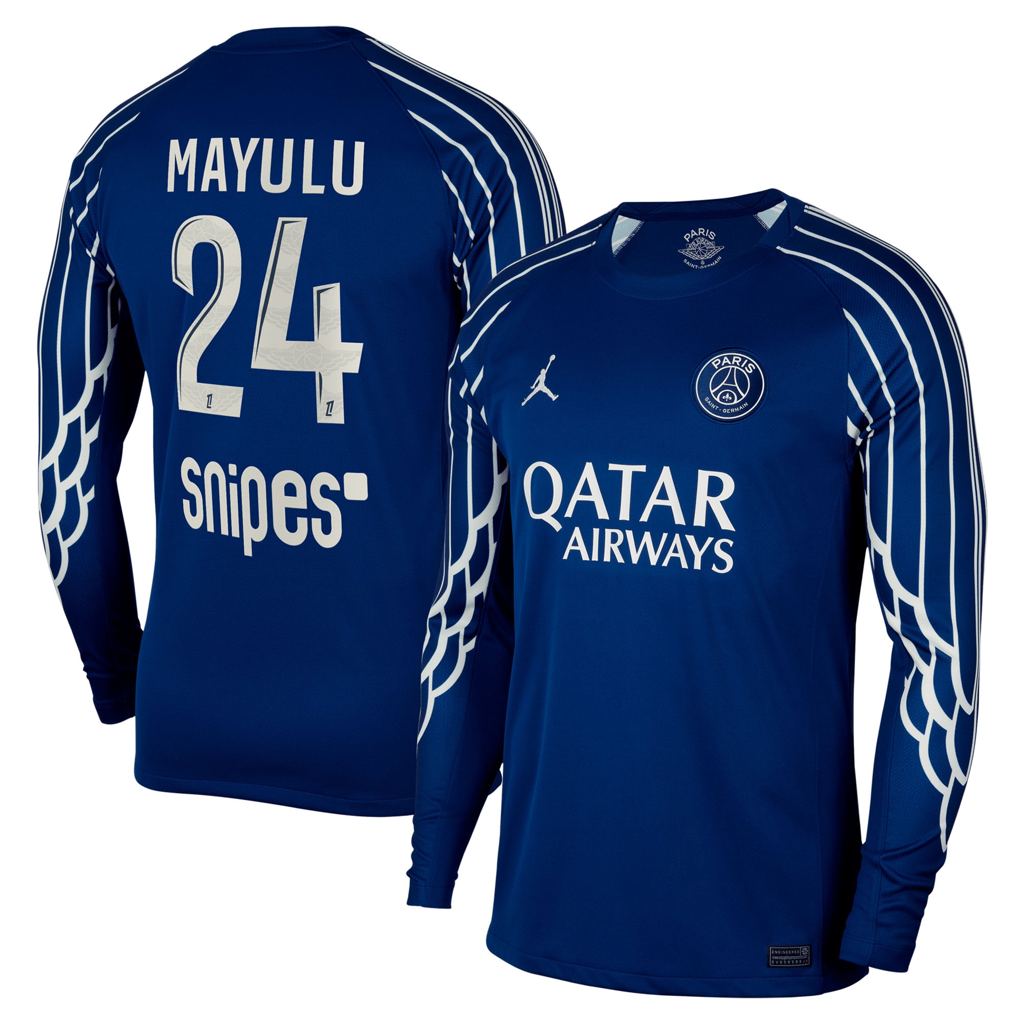 psg jordan fourth stadium shirt 2024-25 – long sleeve with mayulu 24 printing Kits Collection | Shop PSG Gear