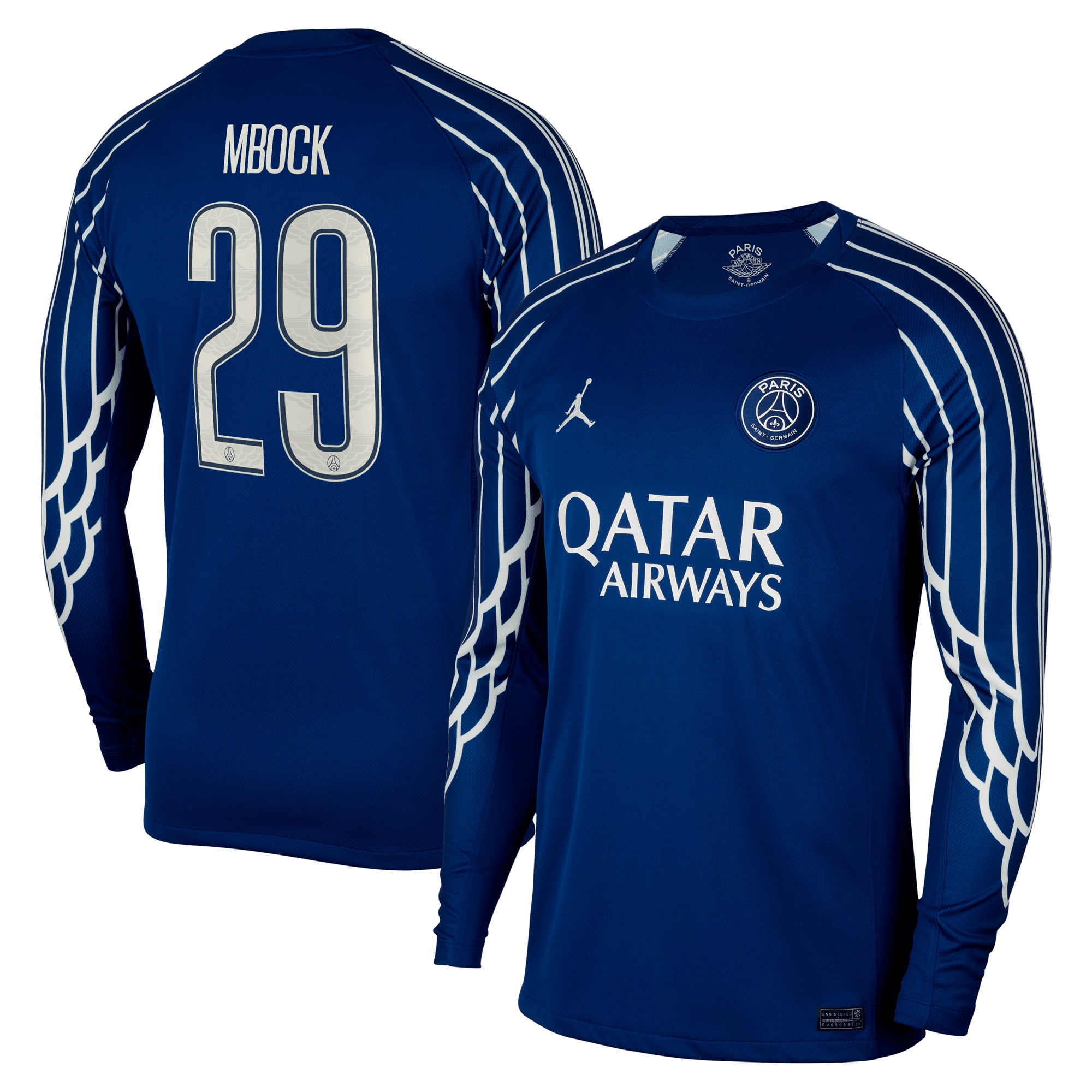 psg jordan fourth stadium shirt 2024-25 – long sleeve with mbock 29 printing Kits Collection | Shop PSG Gear