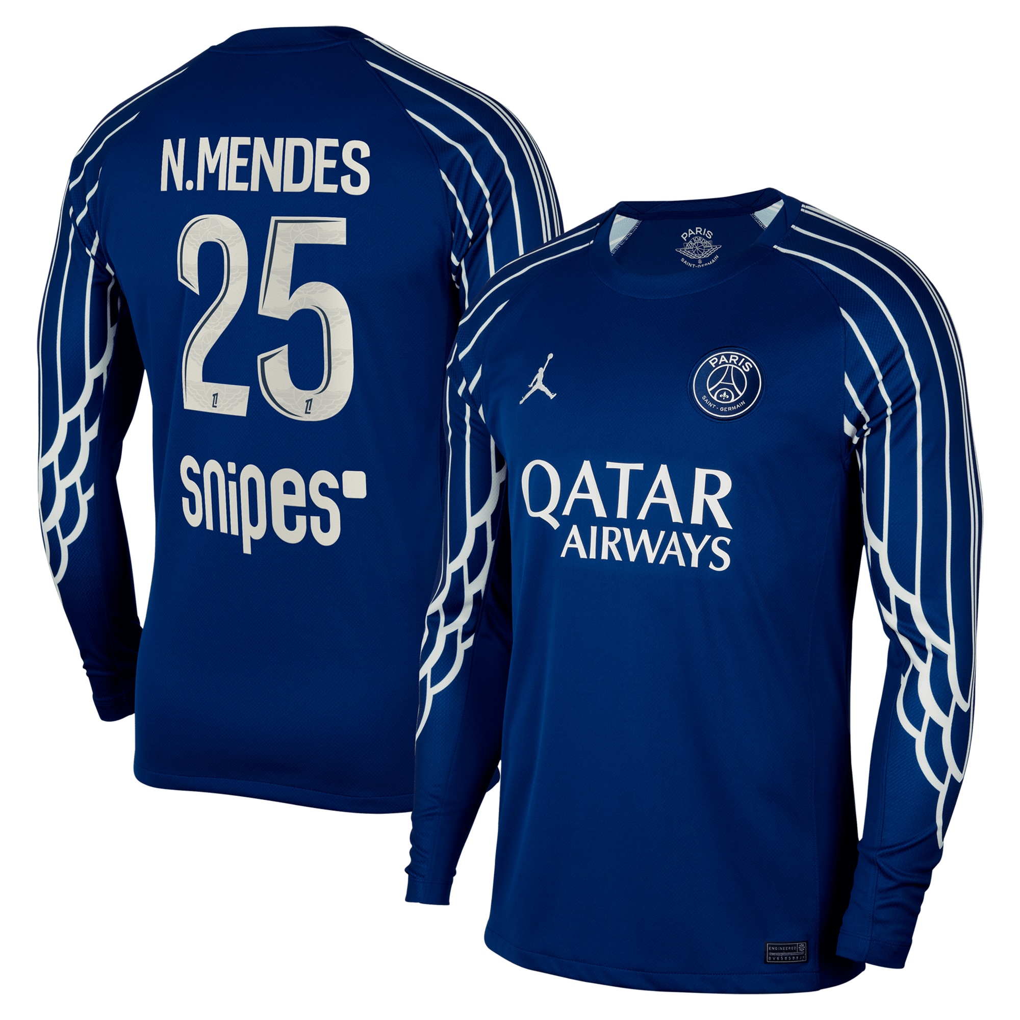 psg jordan fourth stadium shirt 2024-25 – long sleeve with n.mendes 25 printing Kits Collection | Shop PSG Gear