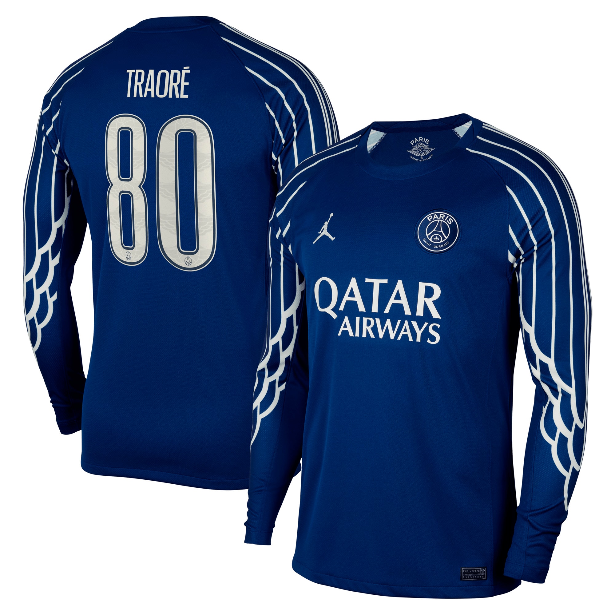 psg jordan fourth stadium shirt 2024-25 – long sleeve with traore 80 printing Kits Collection | Shop PSG Gear