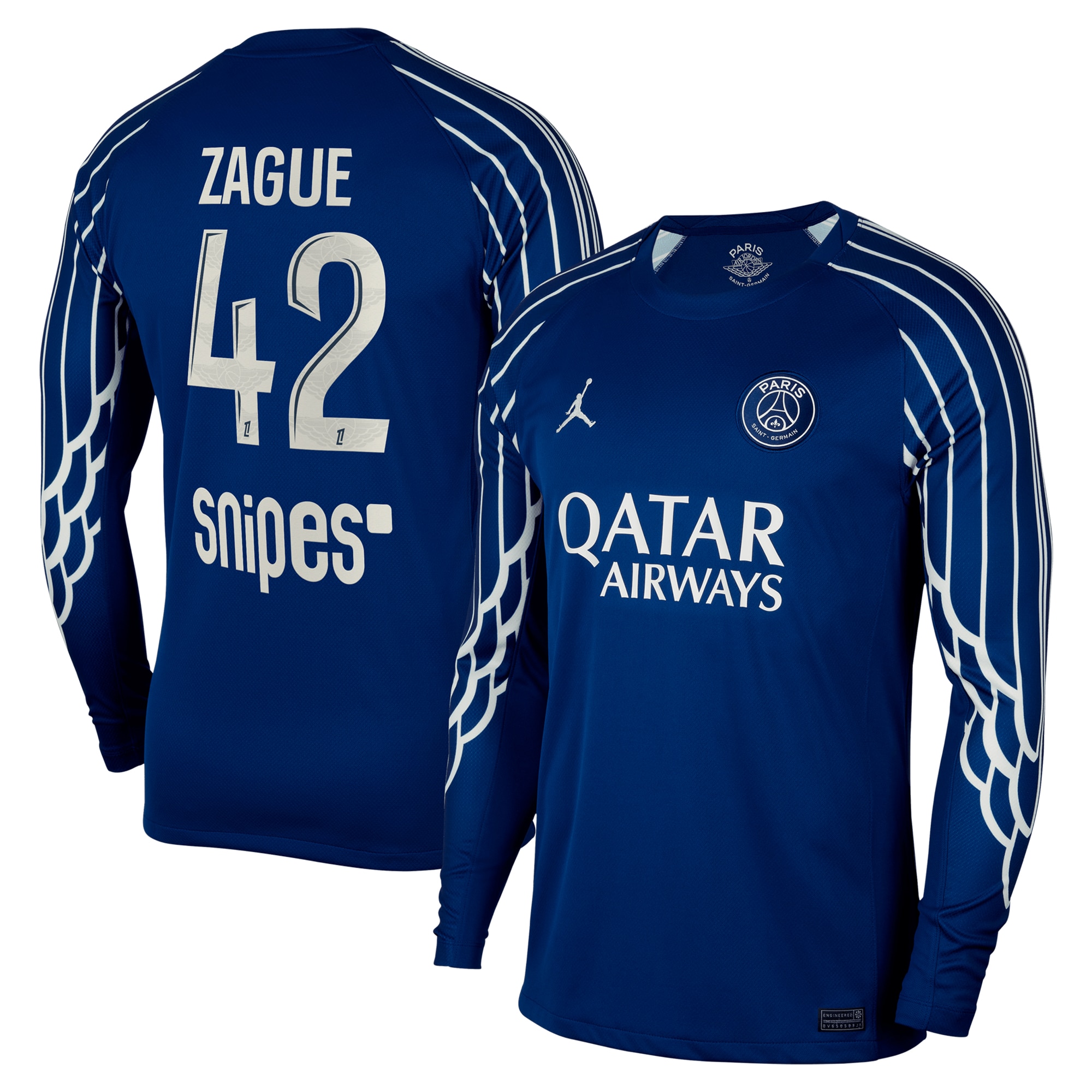 psg jordan fourth stadium shirt 2024-25 – long sleeve with zague 42 printing Kits Collection | Shop PSG Gear