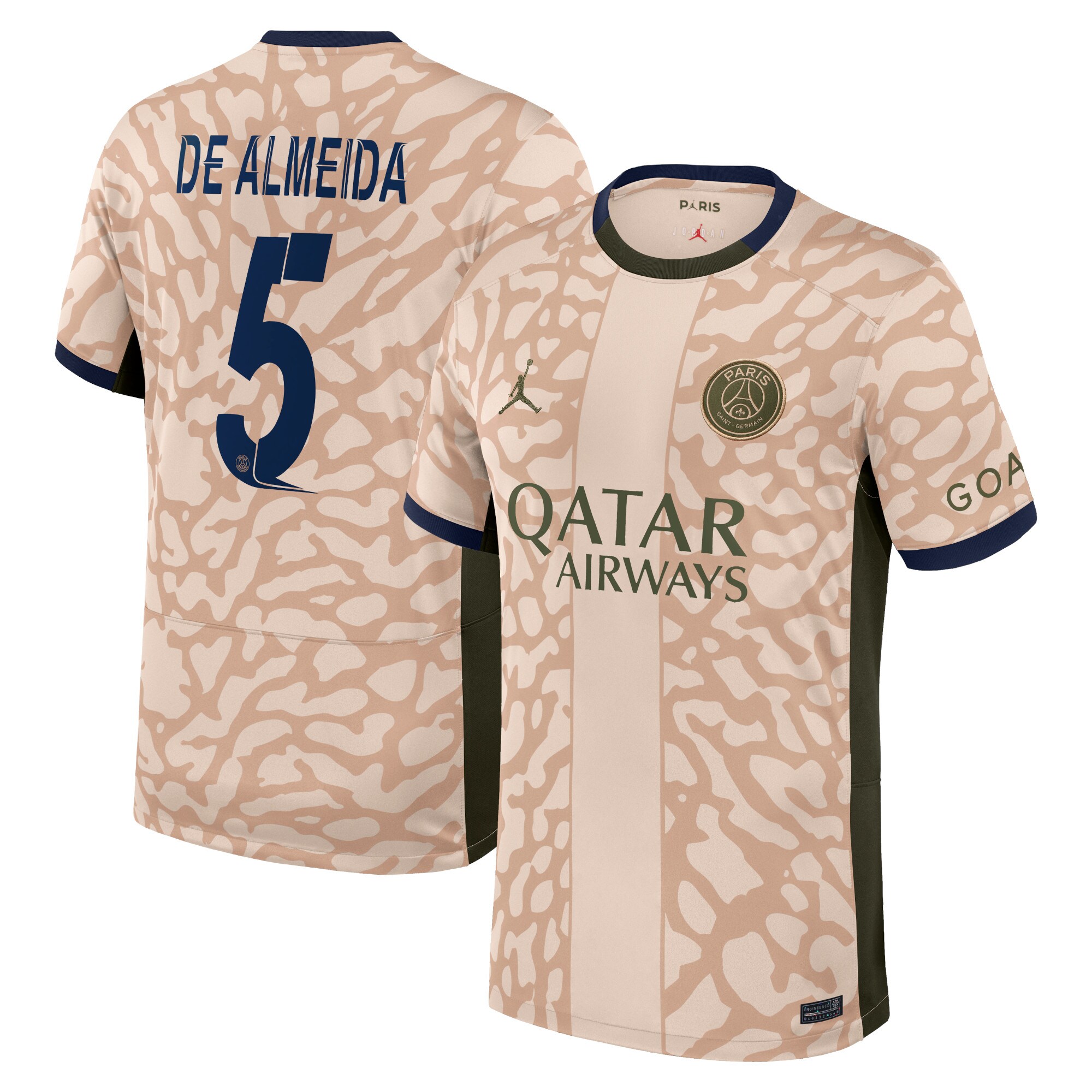 psg jordan fourth stadium shirt 2324 with de almeida 5 printing Kits Collection | Shop PSG Gear