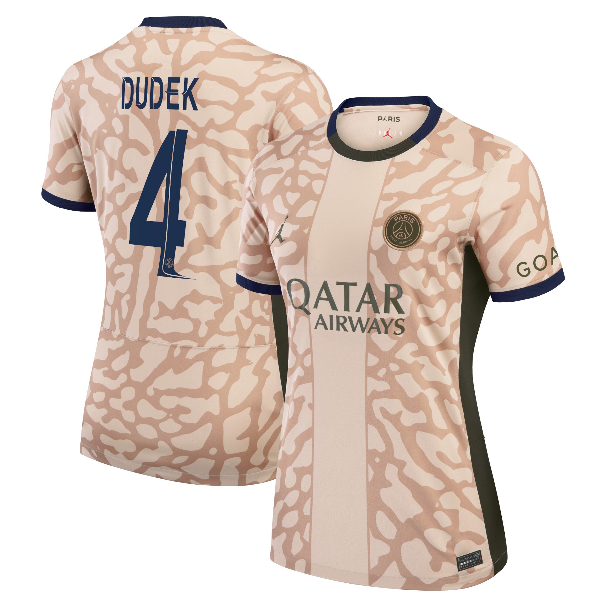 psg jordan fourth stadium shirt 2324 – womens with dudek 4 printing Kits Collection | Shop PSG Gear