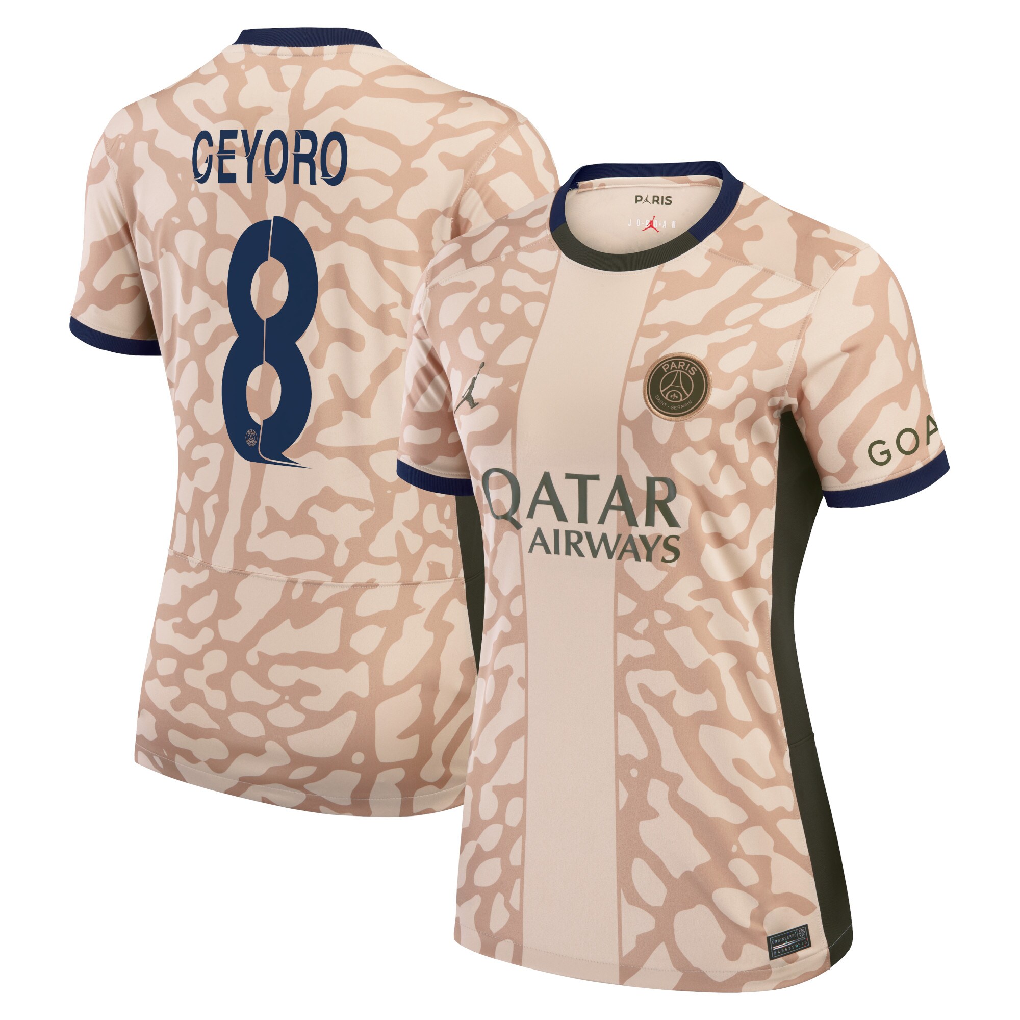 psg jordan fourth stadium shirt 2324 – womens with geyoro 8 printing Kits Collection | Shop PSG Gear