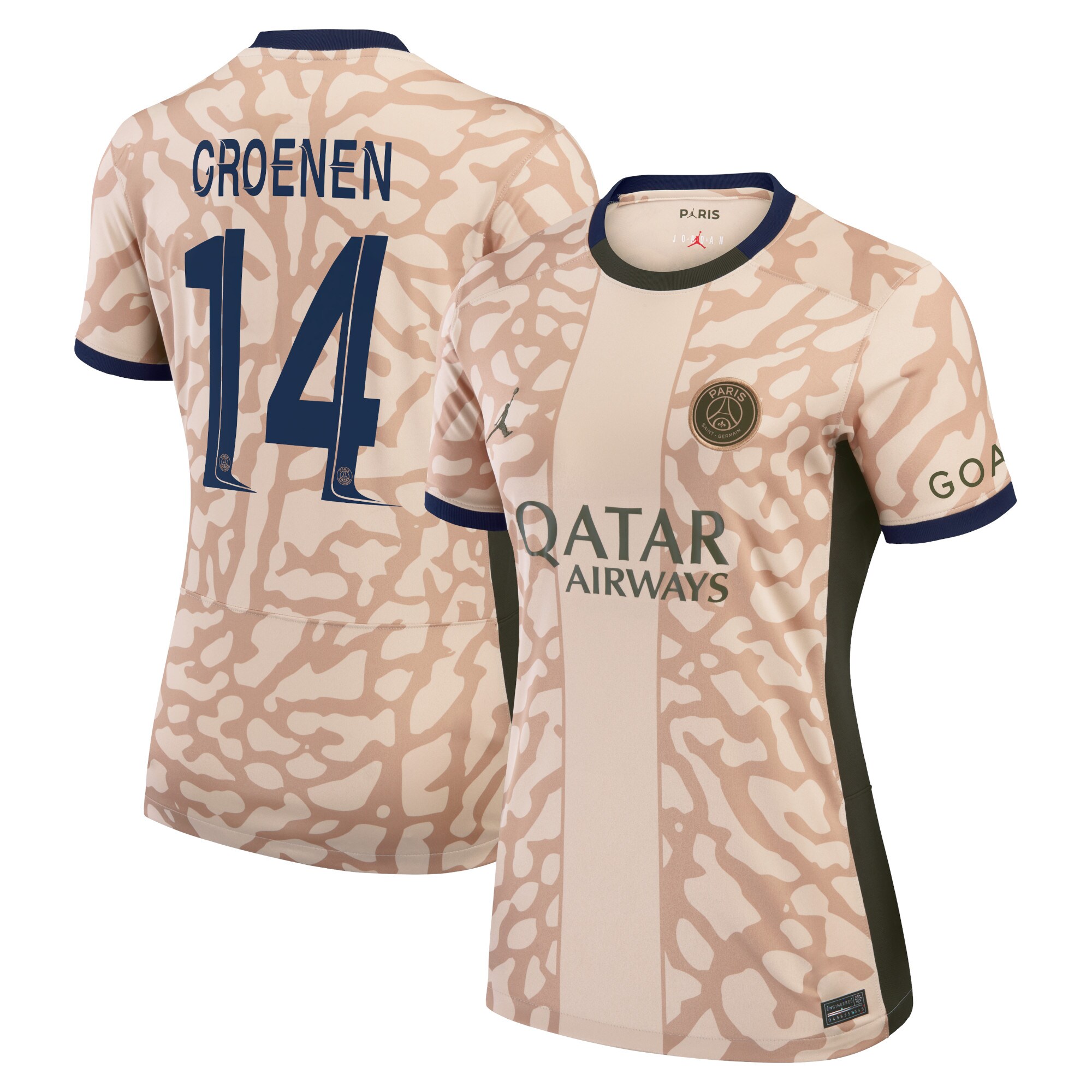 psg jordan fourth stadium shirt 2324 – womens with groenen 14 printing Kits Collection | Shop PSG Gear
