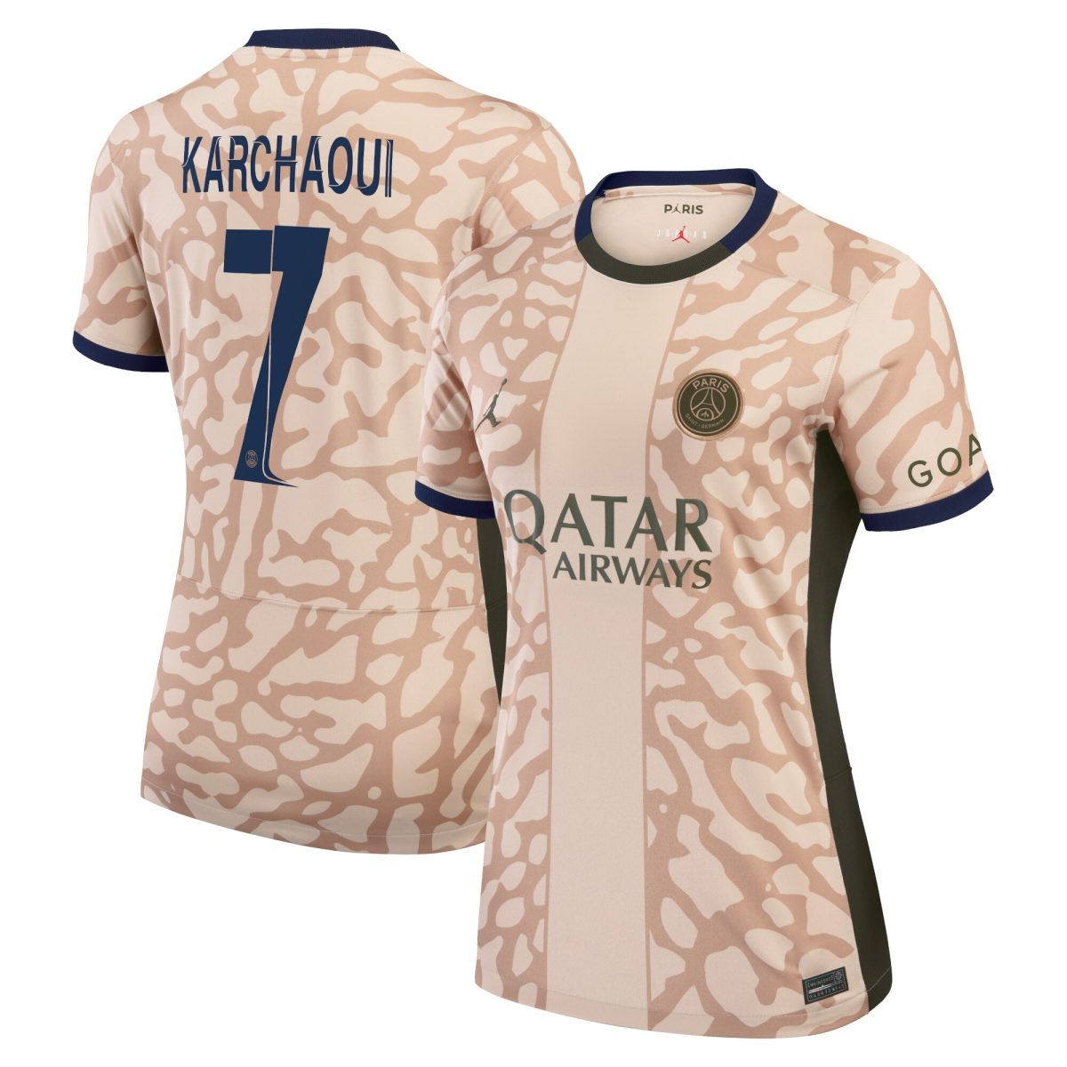 psg jordan fourth stadium shirt 2324 – womens with karchaoui 7 printing Kits Collection | Shop PSG Gear