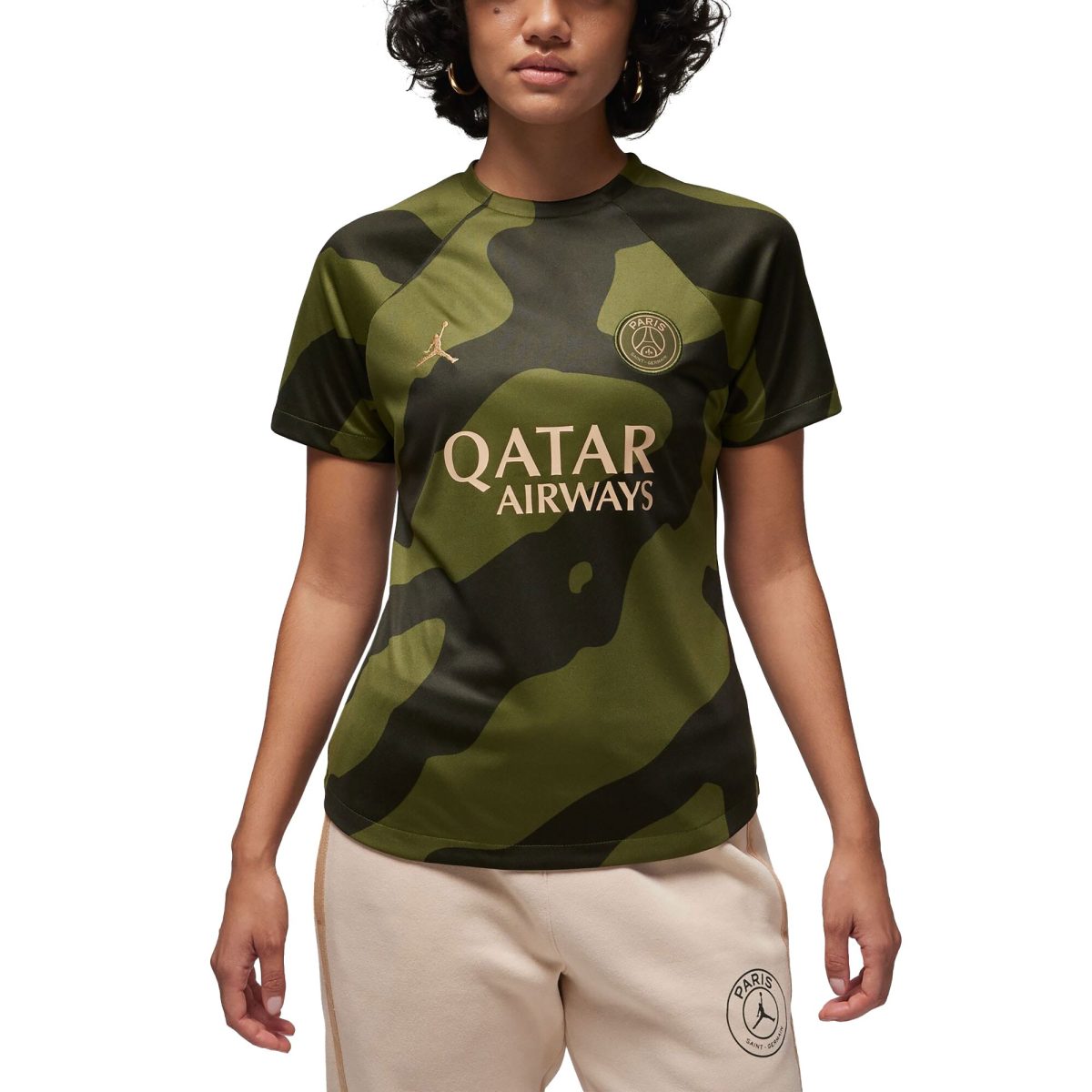 psg jordan pre match top – green – womens Kits Collection | Shop PSG Gear