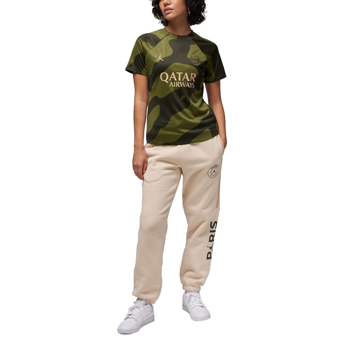 psg jordan pre match top – green – womens Kits Collection | Shop PSG Gear