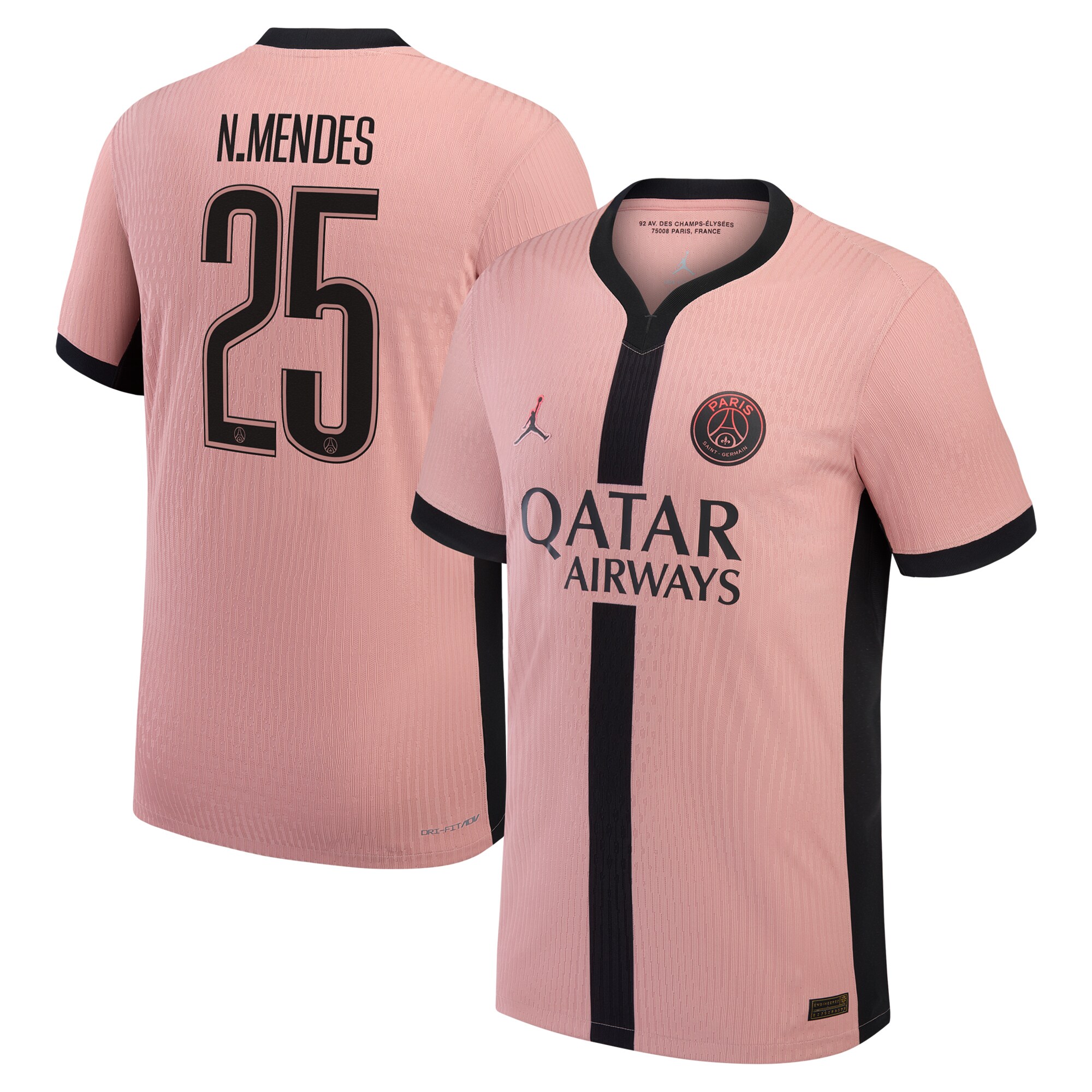 psg jordan third dri-fit adv match shirt 2024-25 with cup printing n.mendes 25 Kits Collection | Shop PSG Gear