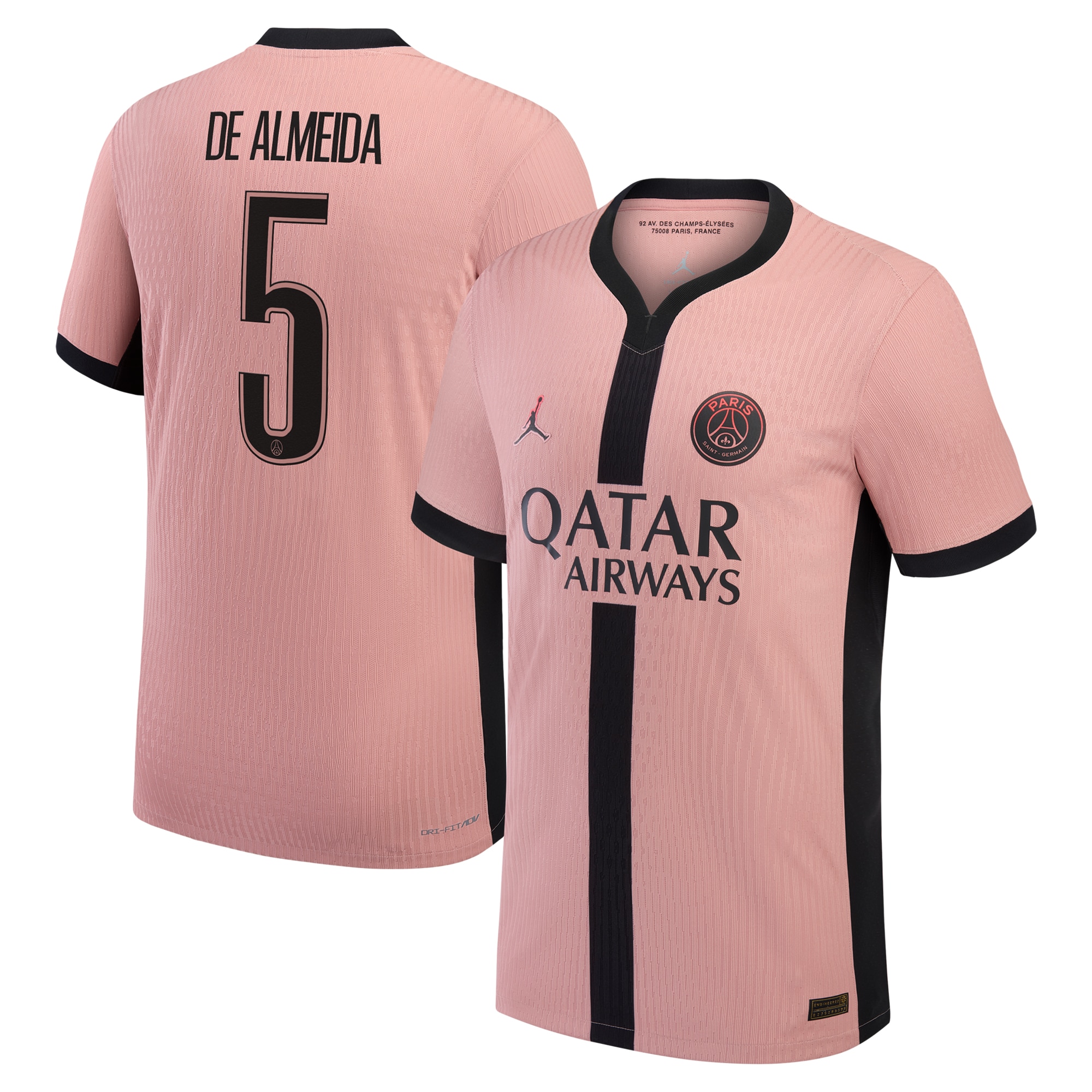 psg jordan third dri-fit adv match shirt 2024-25 with de almeida 5 printing Kits Collection | Shop PSG Gear