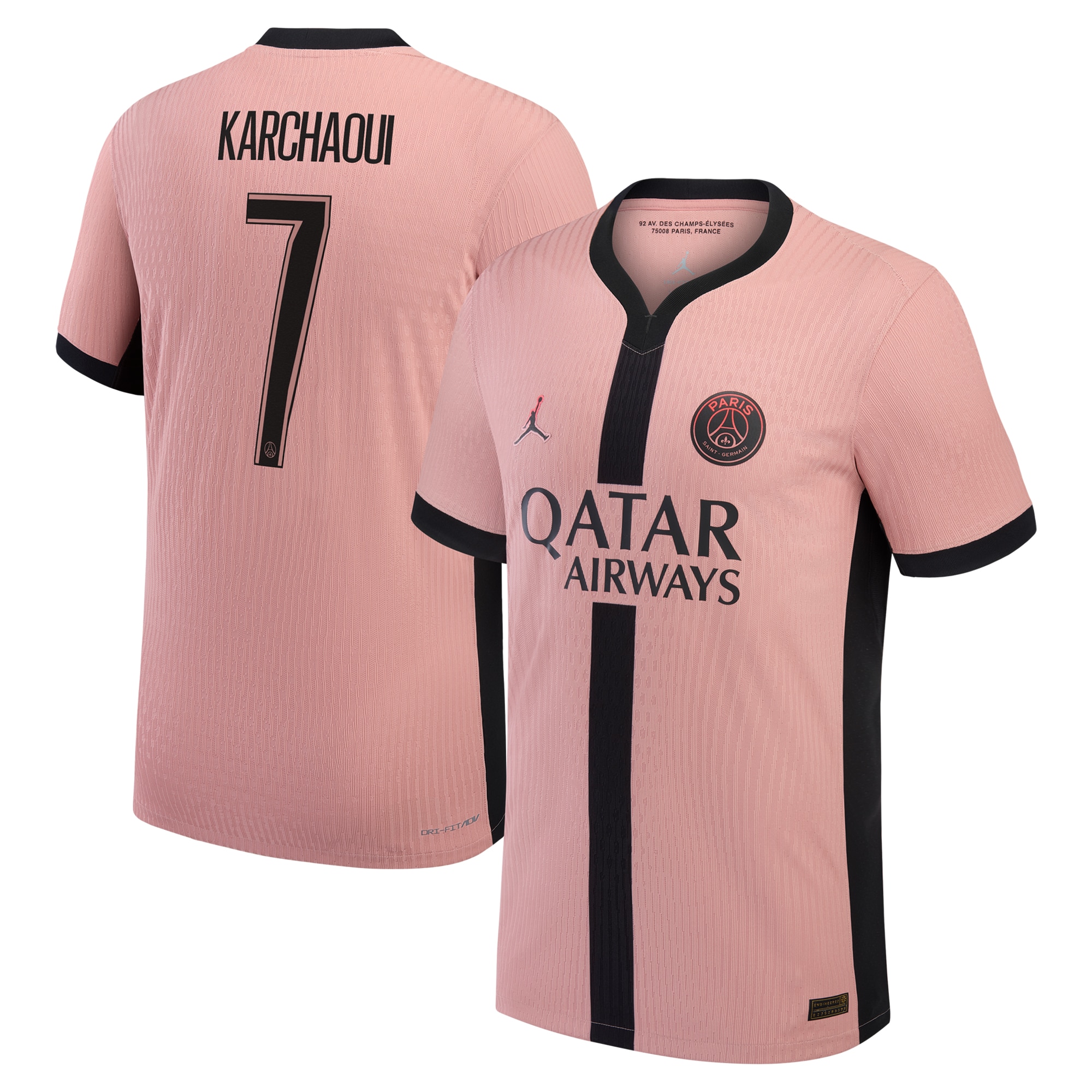 psg jordan third dri-fit adv match shirt 2024-25 with karchaoui 7 printing Kits Collection | Shop PSG Gear
