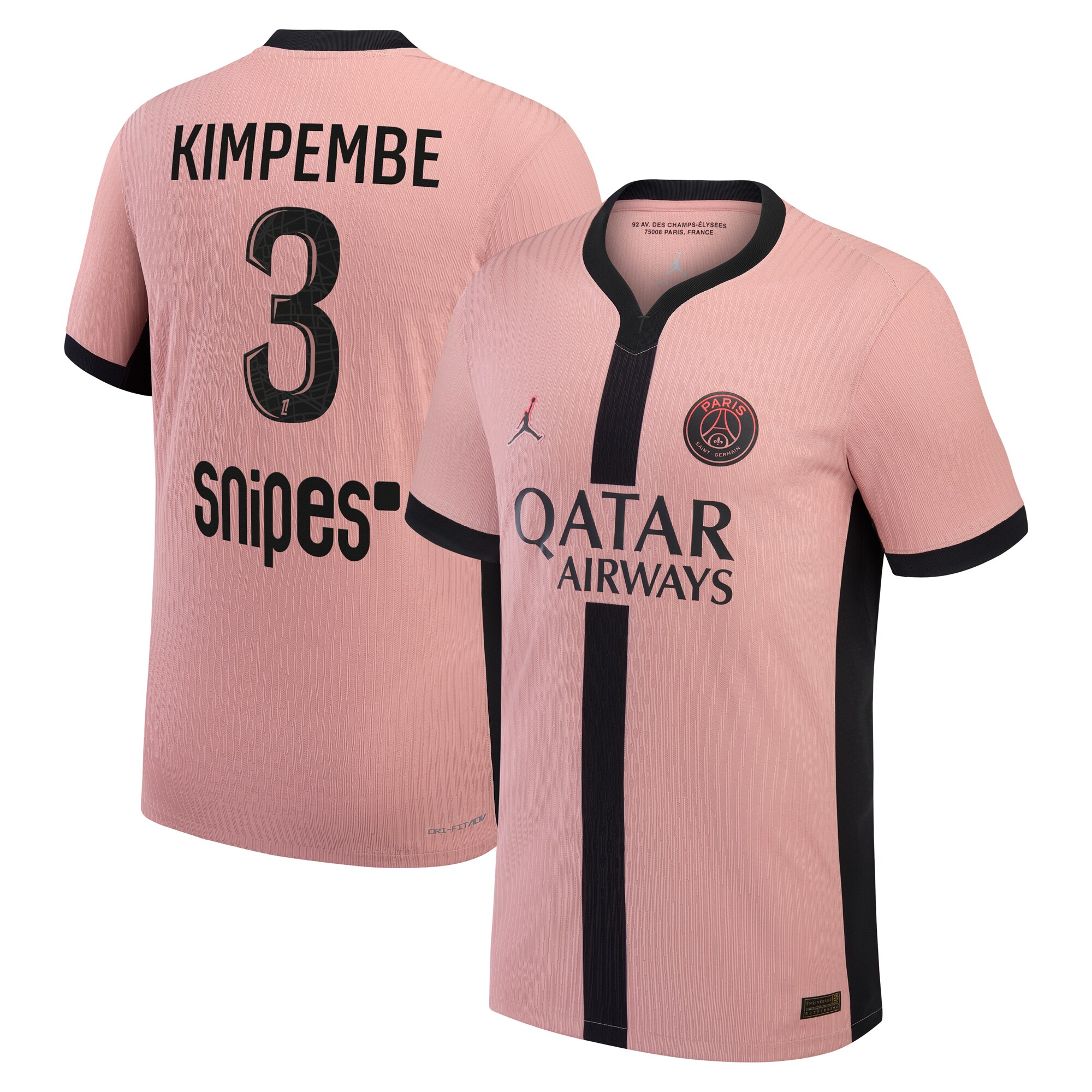 psg jordan third dri-fit adv match shirt 2024-25 with kimpembe 3 printing Kits Collection | Shop PSG Gear