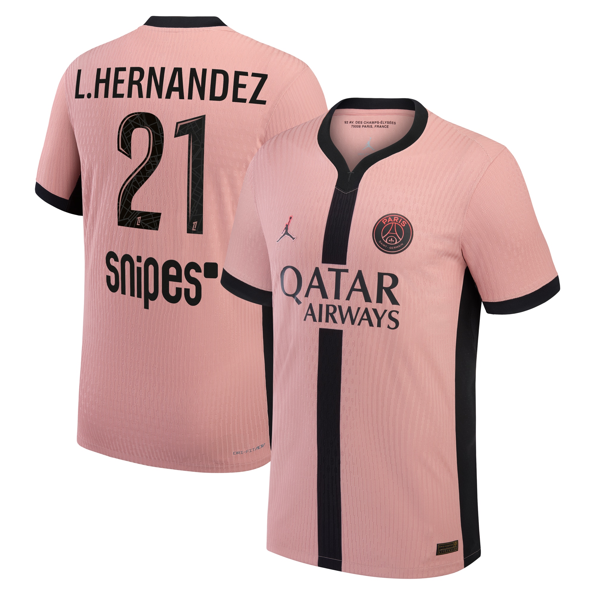 psg jordan third dri-fit adv match shirt 2024-25 with l.hernandez 21 printing Kits Collection | Shop PSG Gear