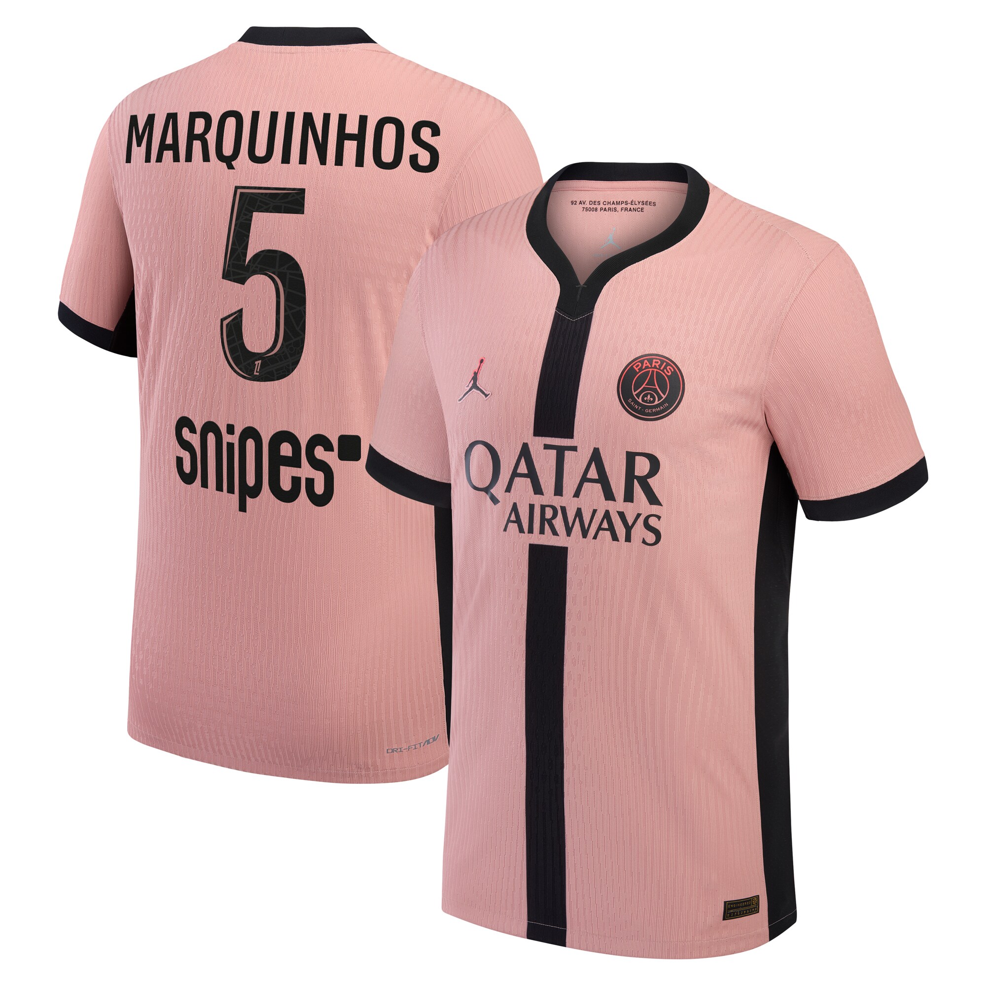 psg jordan third dri-fit adv match shirt 2024-25 with marquinhos 5 printing Kits Collection | Shop PSG Gear