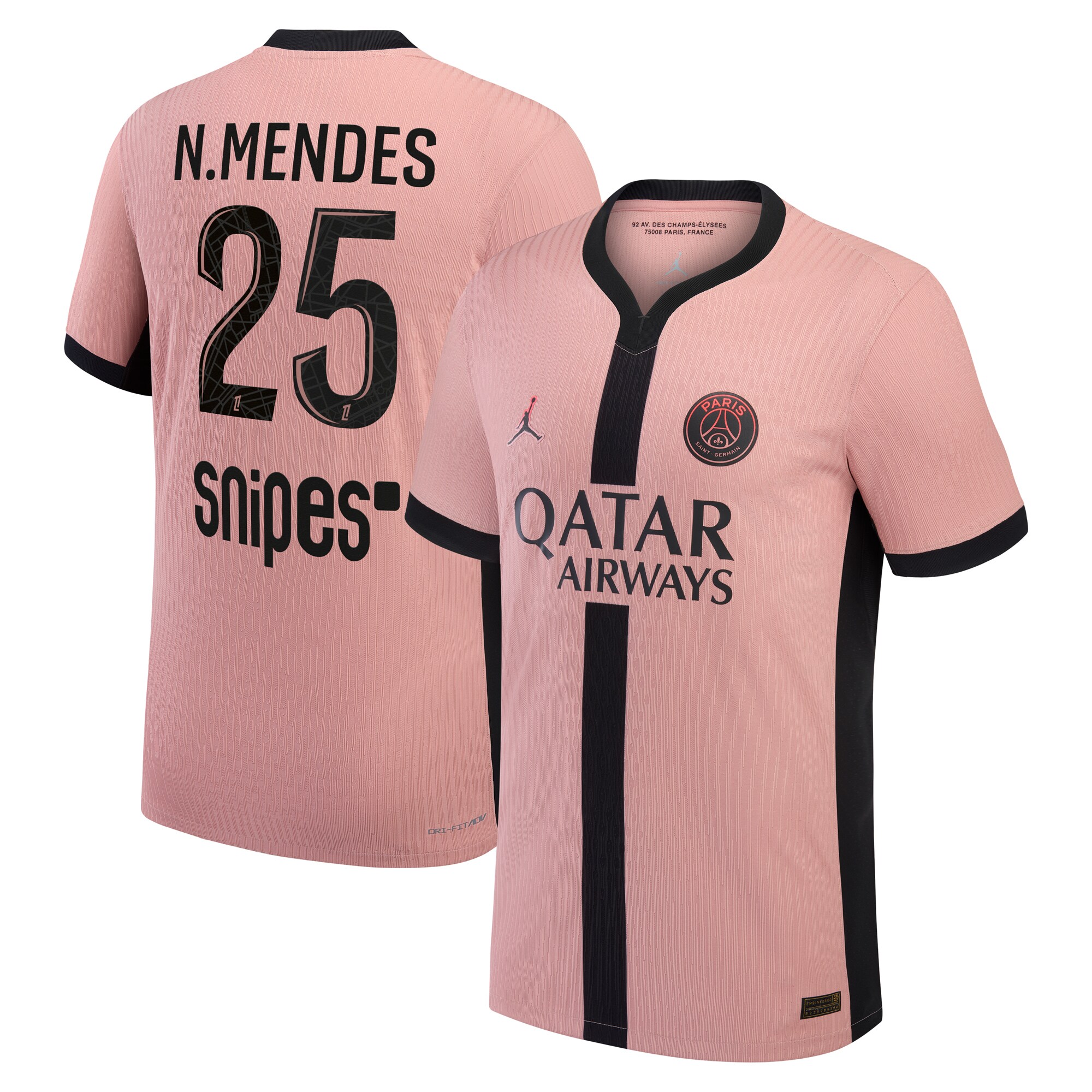 psg jordan third dri-fit adv match shirt 2024-25 with n.mendes 25 printing Kits Collection | Shop PSG Gear