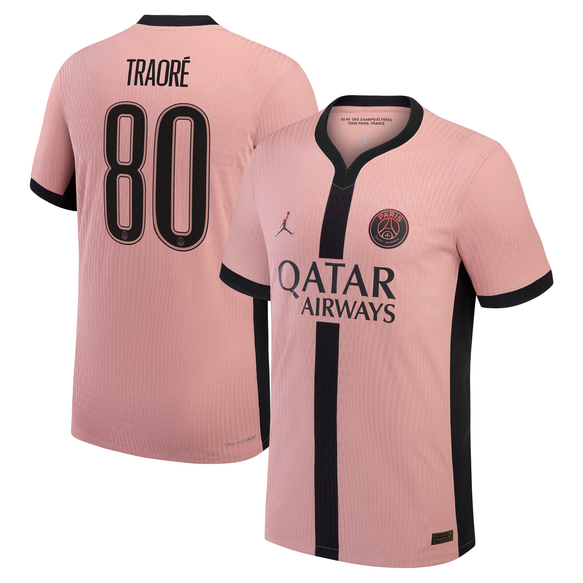 psg jordan third dri-fit adv match shirt 2024-25 with traore 80 printing Kits Collection | Shop PSG Gear