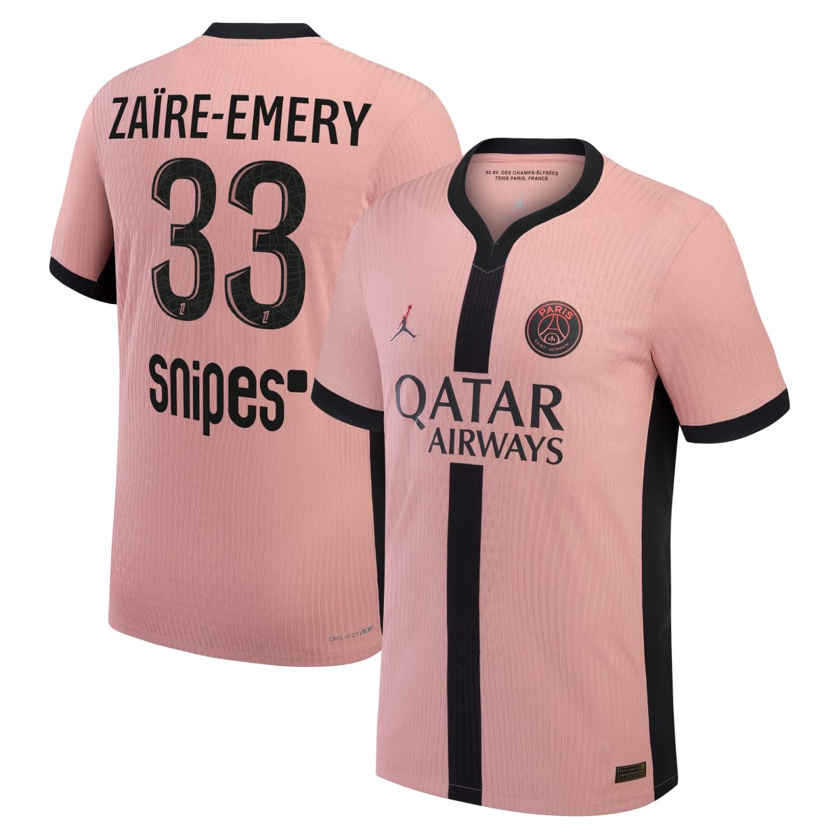 psg jordan third dri-fit adv match shirt 2024-25 with zaire-emery 33 printing Kits Collection | Shop PSG Gear