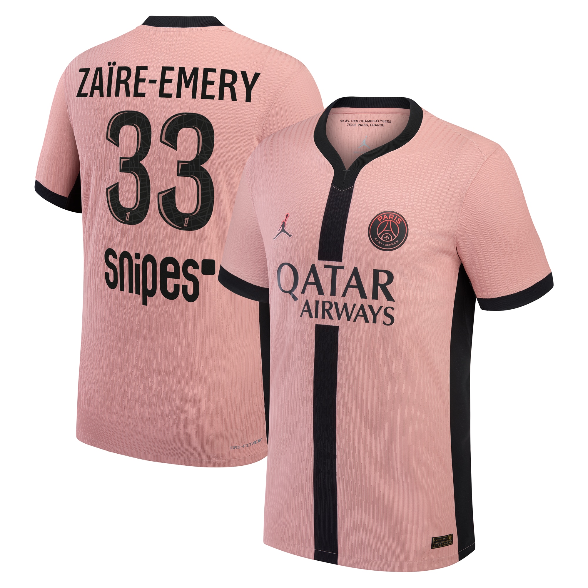 psg jordan third dri-fit adv match shirt 2024-25 with zaire-emery 33 printing Kits Collection | Shop PSG Gear
