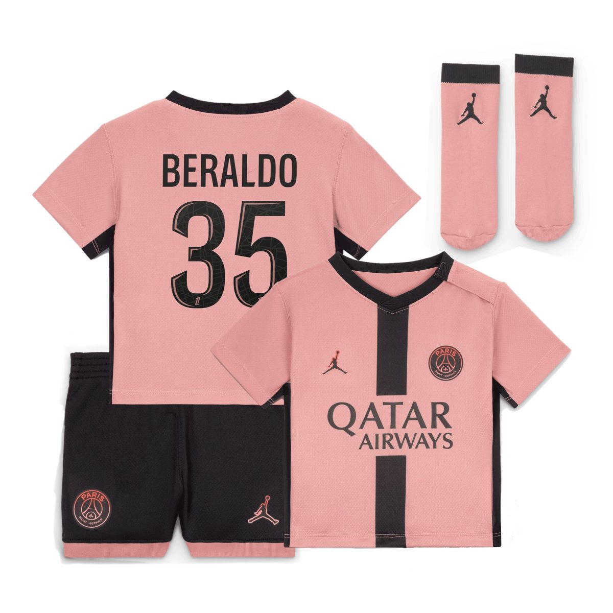 psg jordan third stadium mini kit 2024-25 – infants with beraldo 35 printing Kits Collection | Shop PSG Gear
