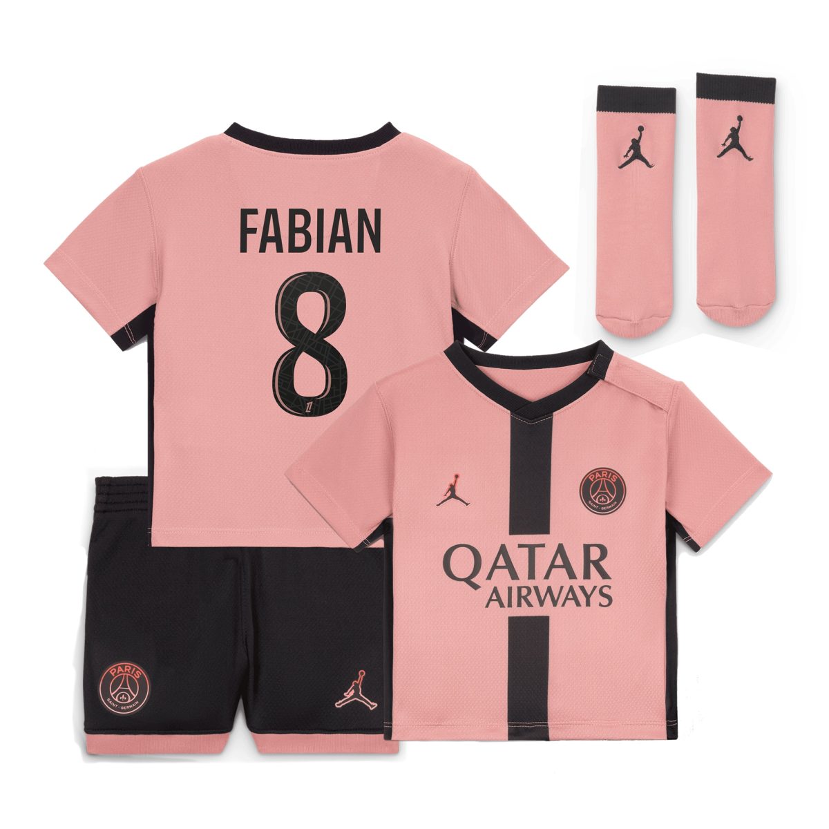 psg jordan third stadium mini kit 2024-25 – infants with fabian 8 printing Kits Collection | Shop PSG Gear