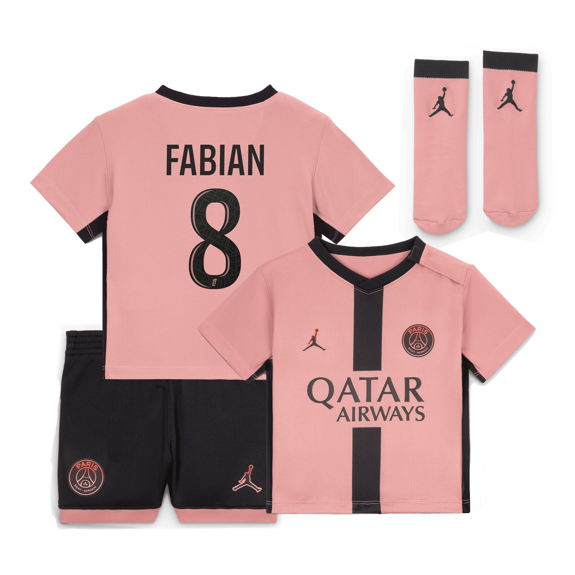 psg jordan third stadium mini kit 2024-25 – infants with fabian 8 printing Kits Collection | Shop PSG Gear