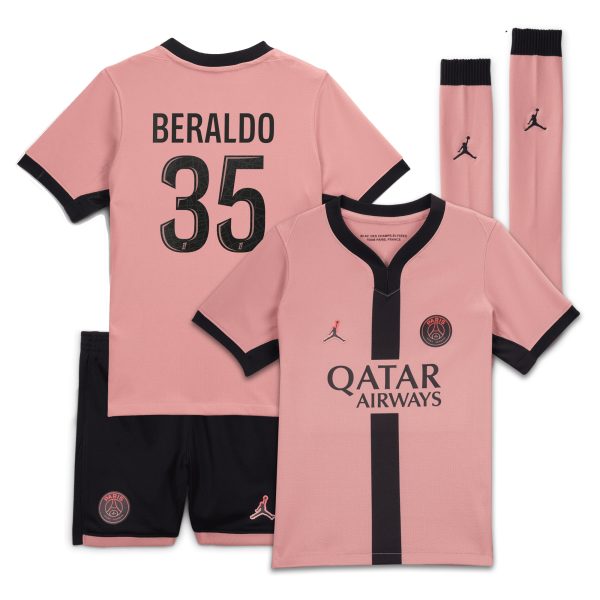 psg jordan third stadium mini kit 2024-25 – little kids with beraldo 35 printing Kits Collection | Shop PSG Gear
