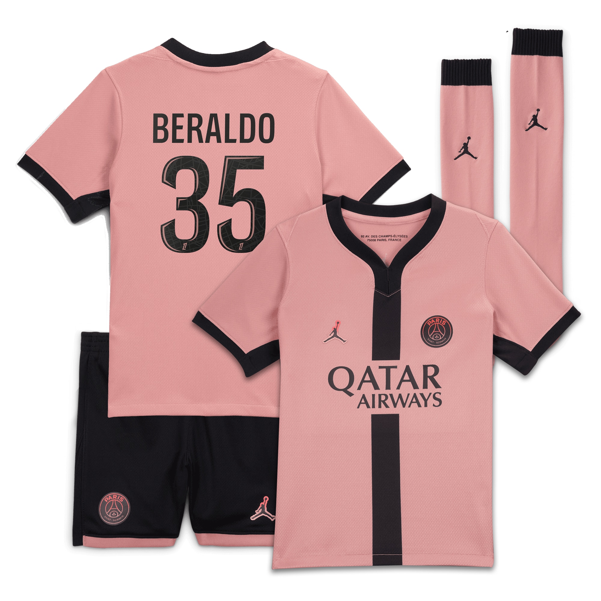 psg jordan third stadium mini kit 2024-25 – little kids with beraldo 35 printing Kits Collection | Shop PSG Gear