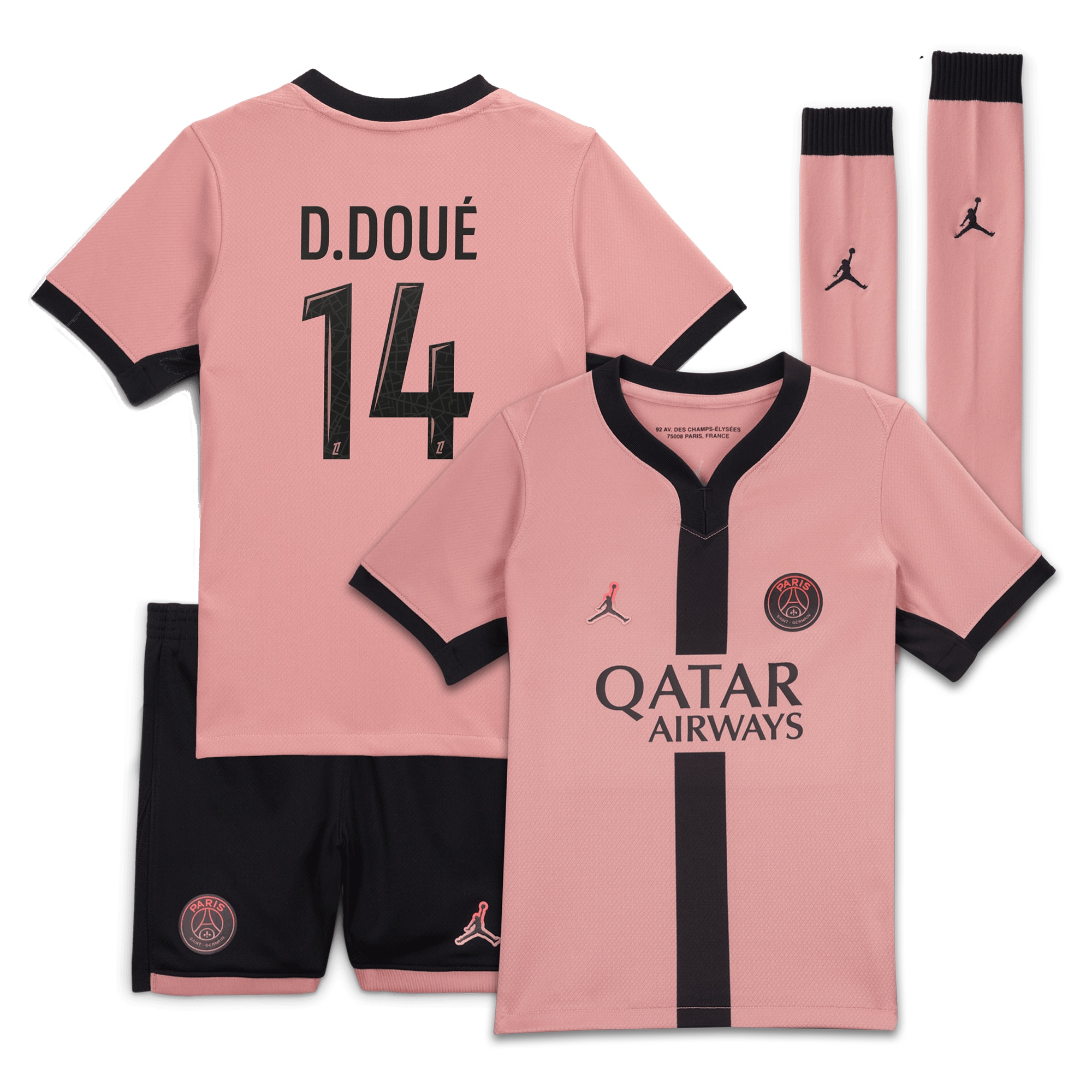 psg jordan third stadium mini kit 2024-25 – little kids with d.doue 14 printing Kits Collection | Shop PSG Gear