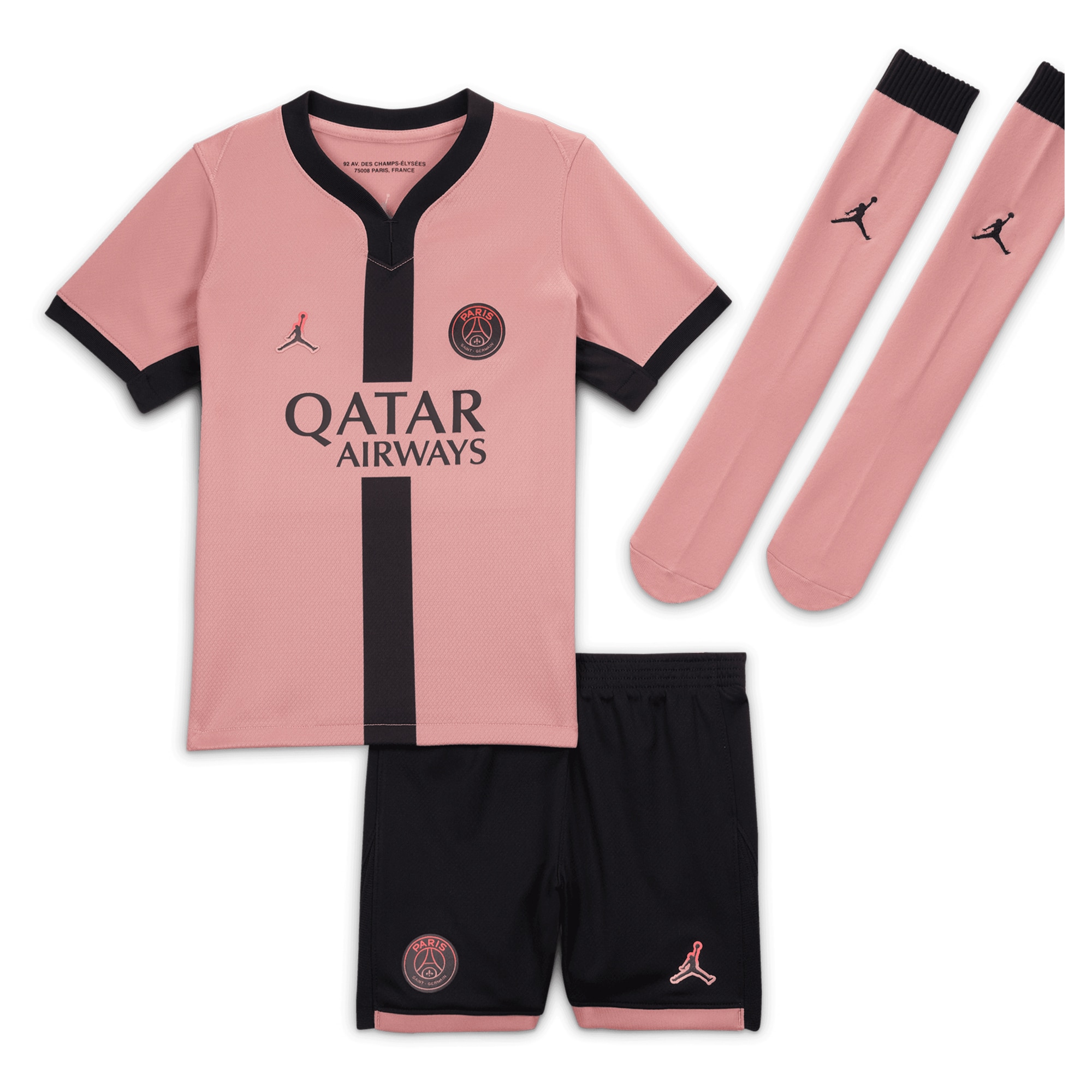 psg jordan third stadium mini kit 2024-25 – little kids with fabian 8 printing Kits Collection | Shop PSG Gear