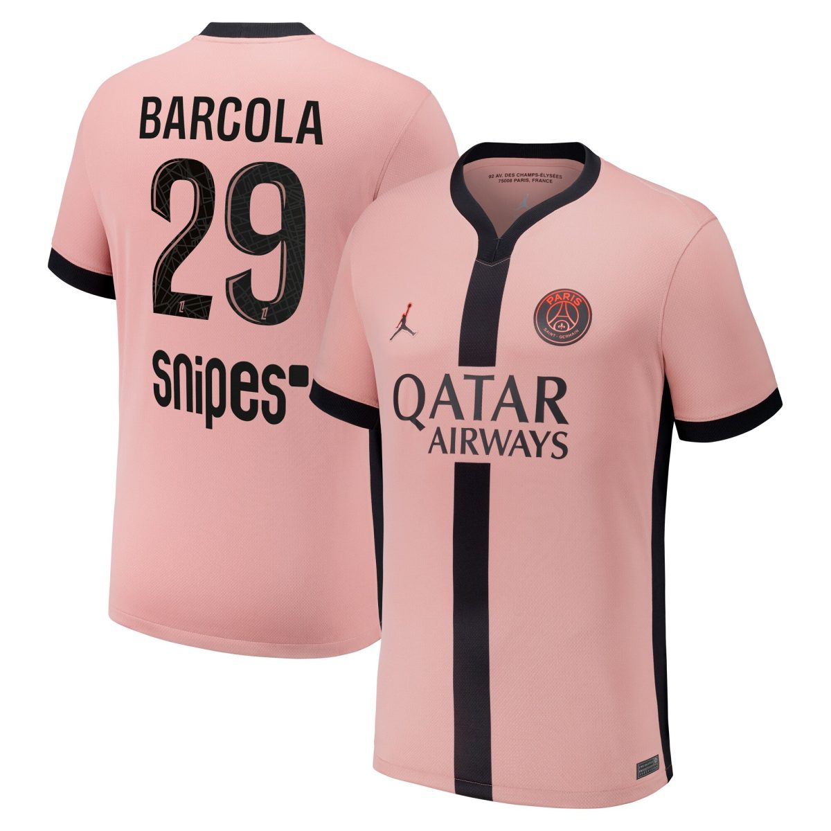 psg jordan third stadium shirt 2024-25 – kids with barcola 29 printing Kits Collection | Shop PSG Gear