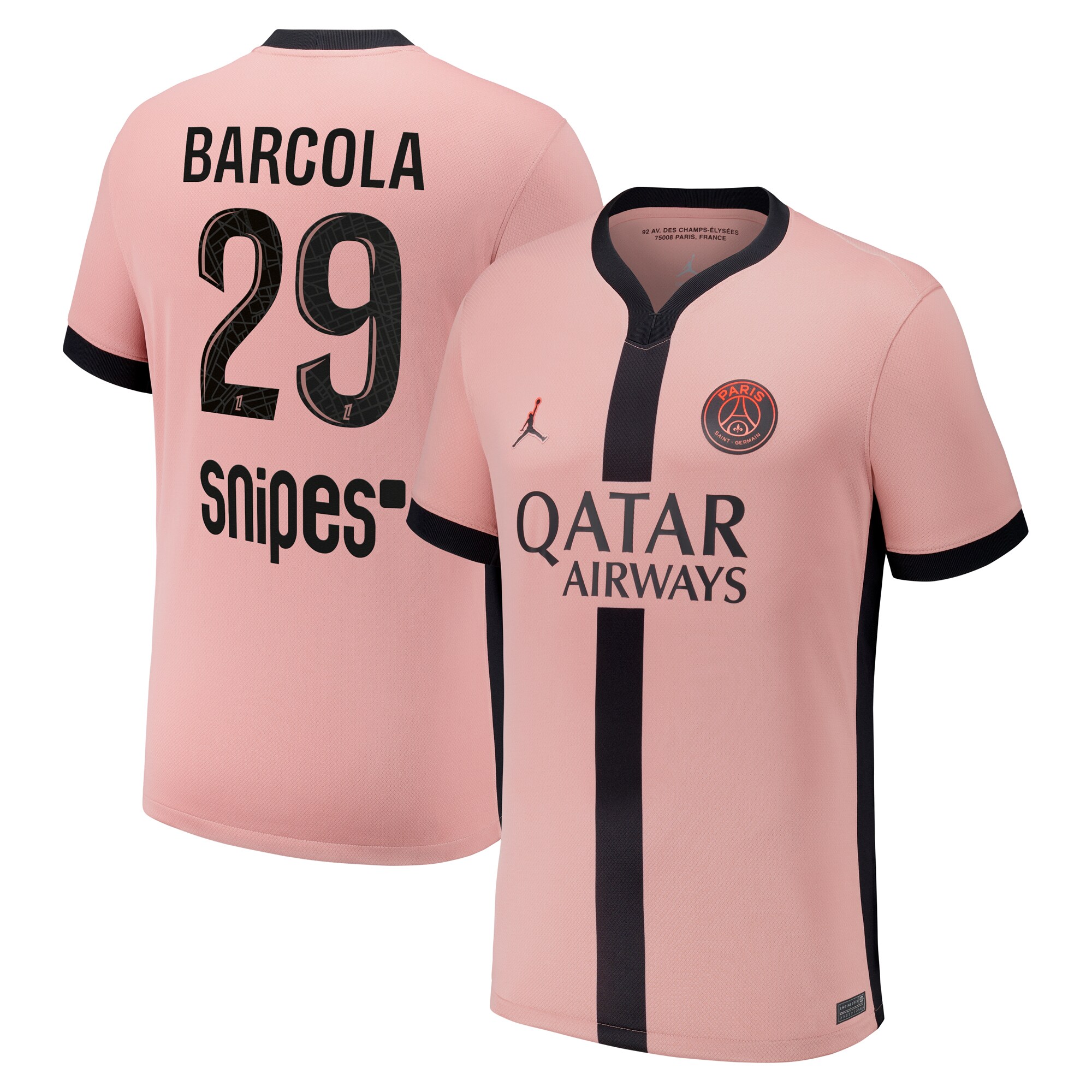 psg jordan third stadium shirt 2024-25 – kids with barcola 29 printing Kits Collection | Shop PSG Gear