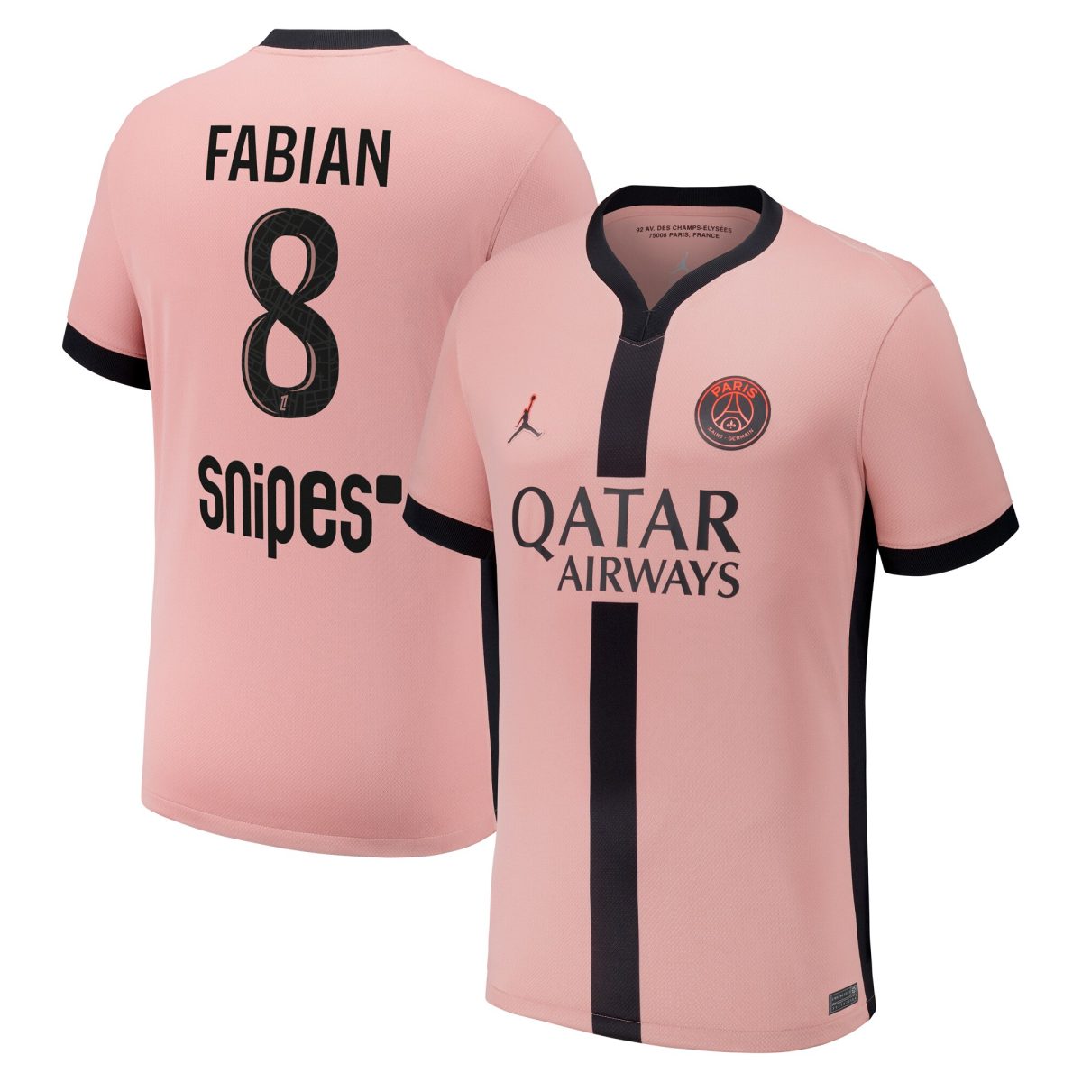 psg jordan third stadium shirt 2024-25 – kids with fabian 8 printing Kits Collection | Shop PSG Gear